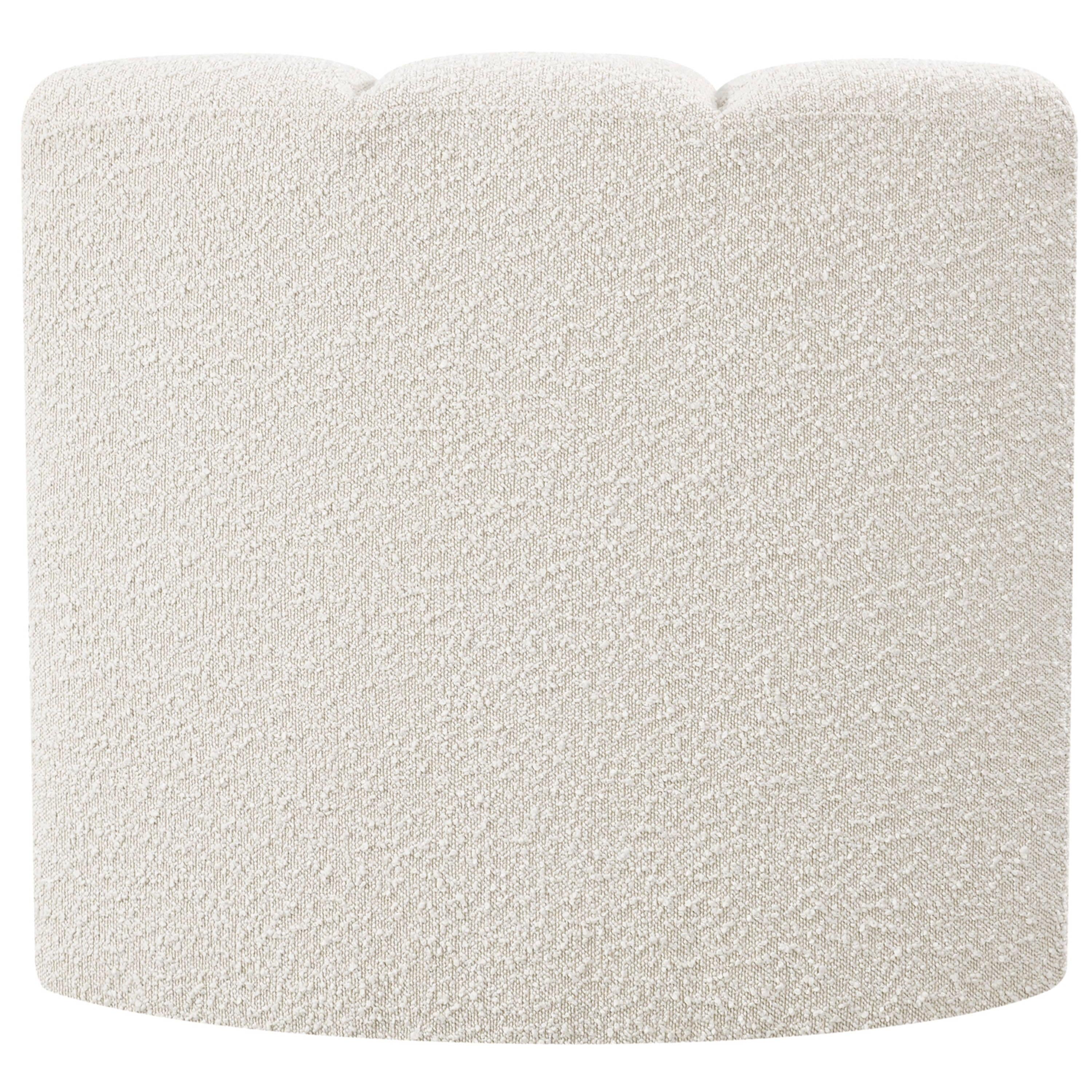 Meridian Arc Cream Boucle Fabric Curved Corner