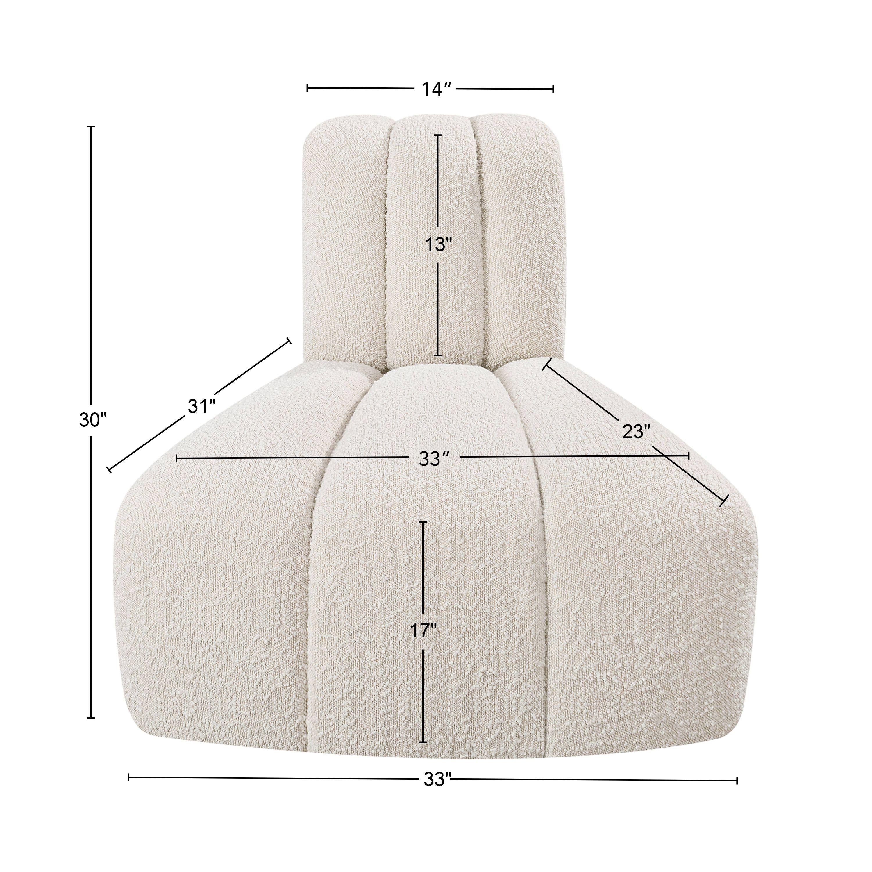 Meridian Arc Cream Boucle Fabric Reverse Corner