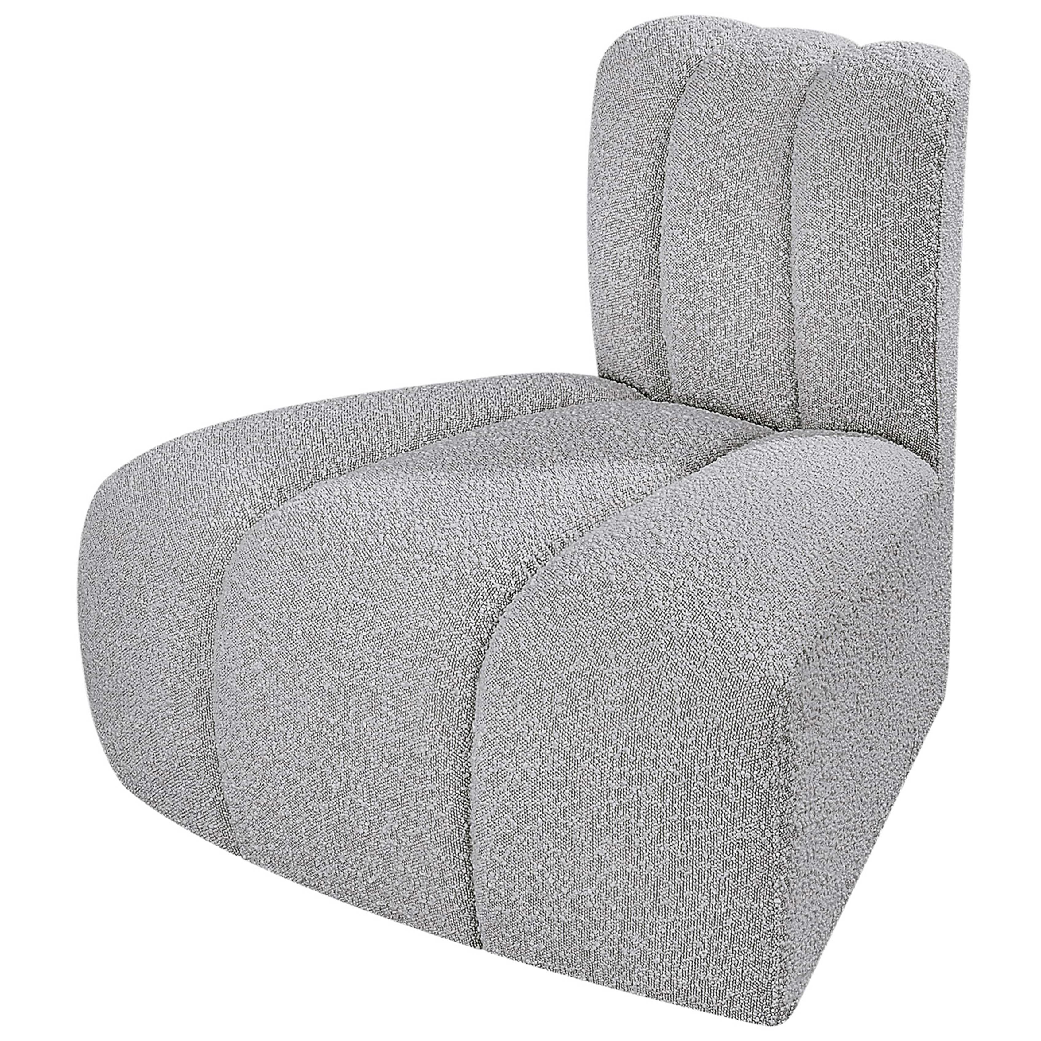 Meridian Arc Grey Boucle Fabric Reverse Corner