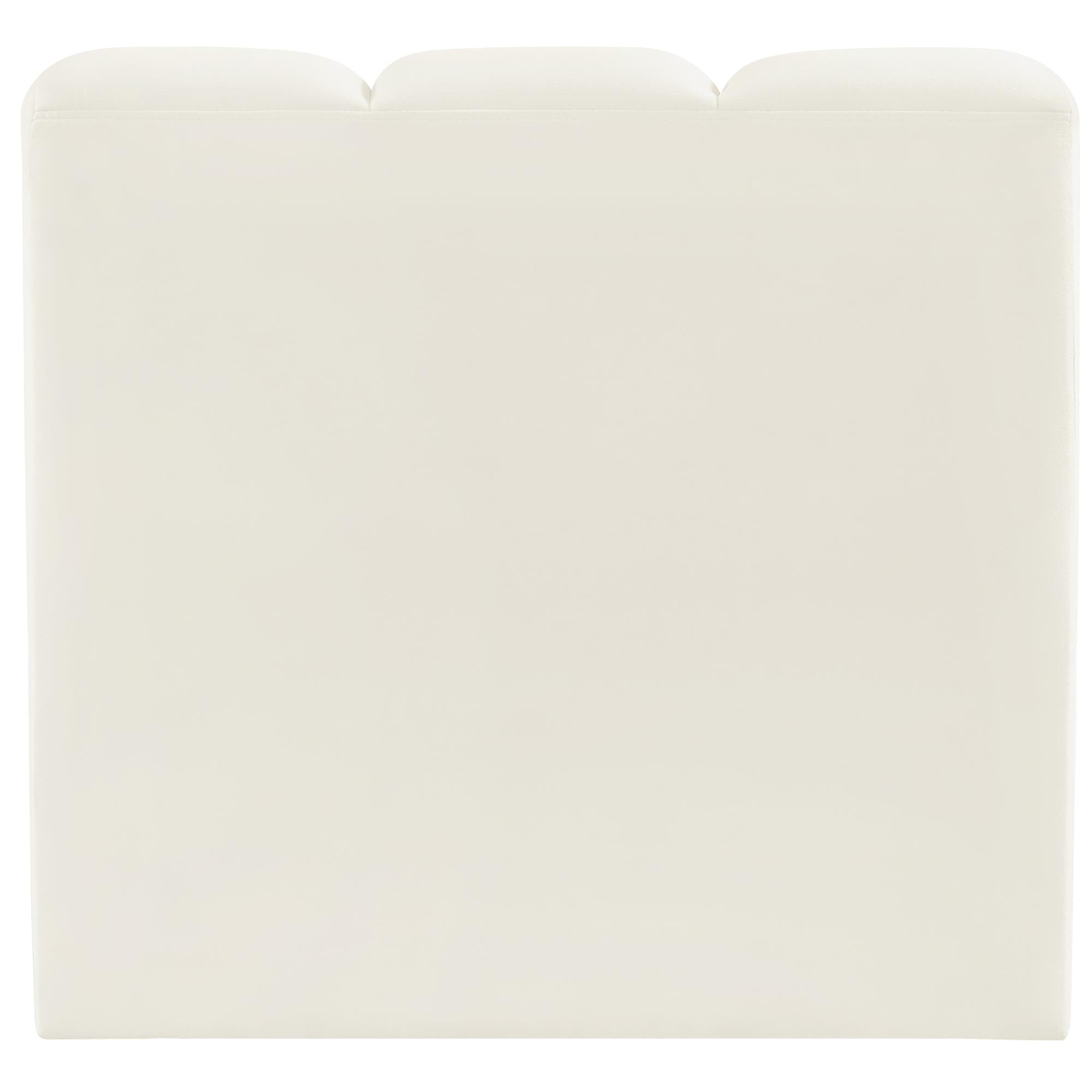 Meridian Arc Cream Velvet Straight Chair