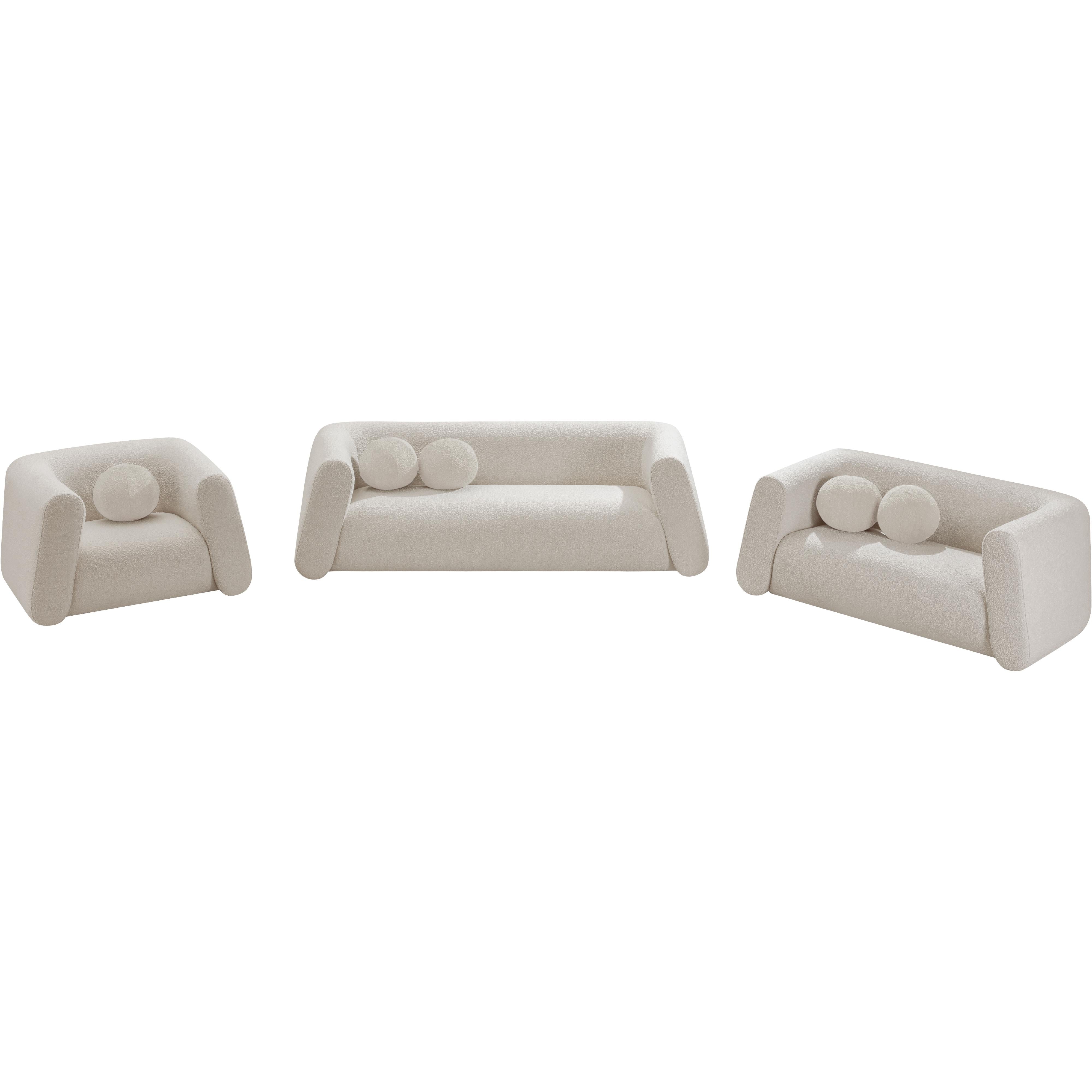 Meridian Abbington Cream Boucle Fabric Chair
