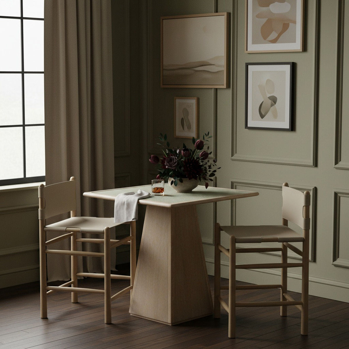 Santos Upholstered Counter Stool with Natural Base