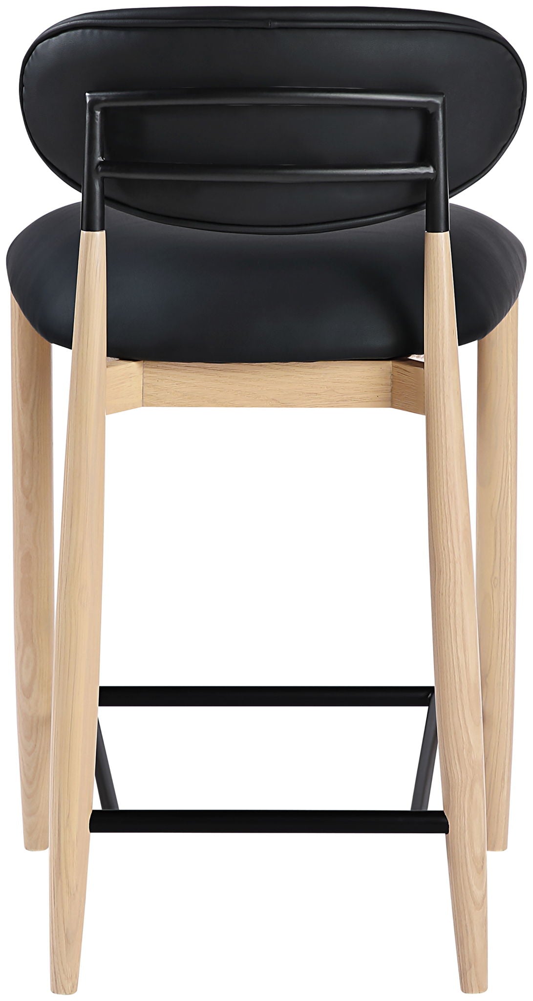 Riccio Vegan Leather Counter Stool with Natural & Black Frame