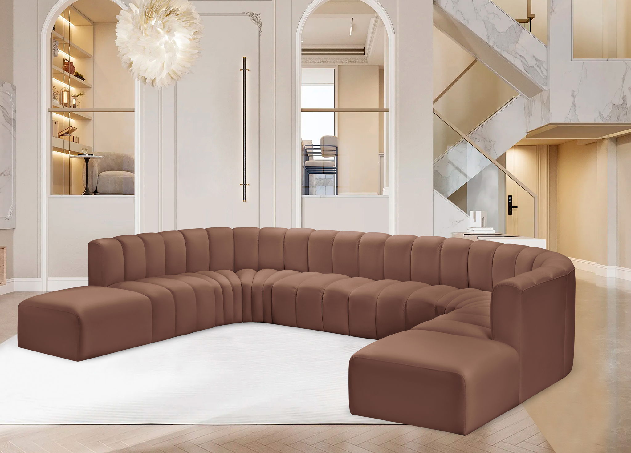 Arc - Faux Leather Modular Sectional