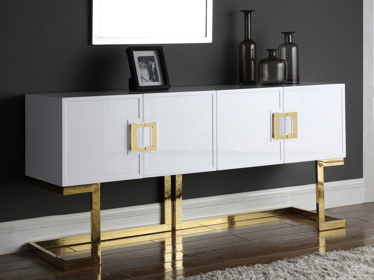 Beth - Lacquer Sideboard — Chrome or Gold Legs - Legs