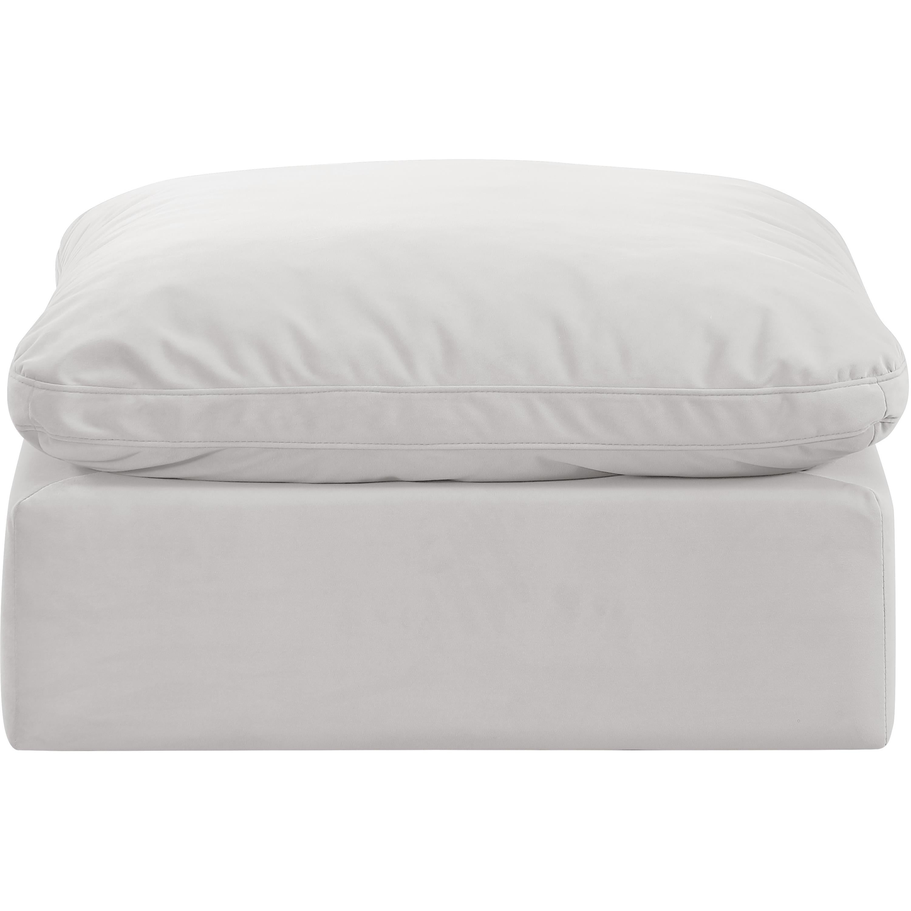 Meridian Indulge Cream Velvet Ottoman
