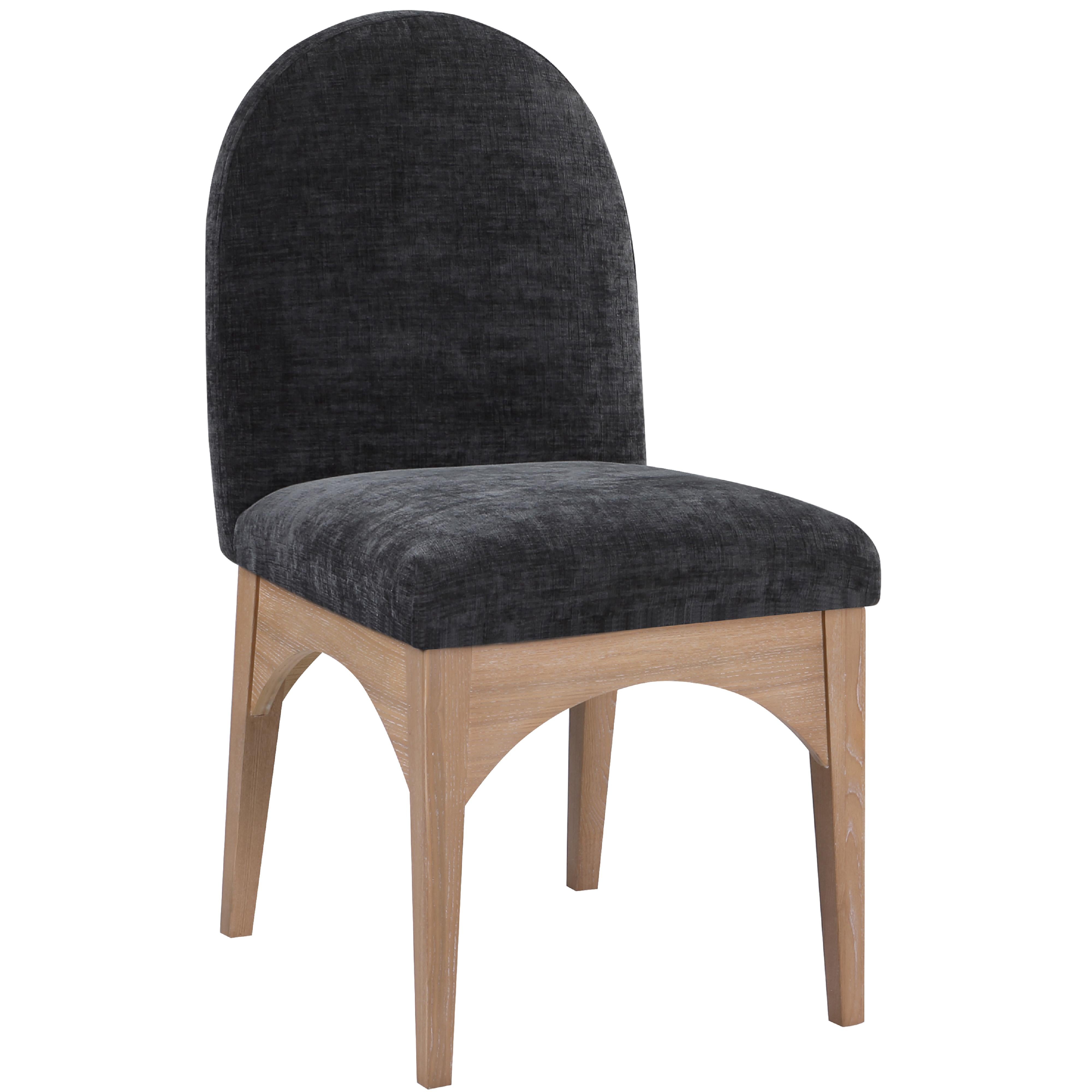 Meridian Waldorf Black Chenille Fabric Dining Chair