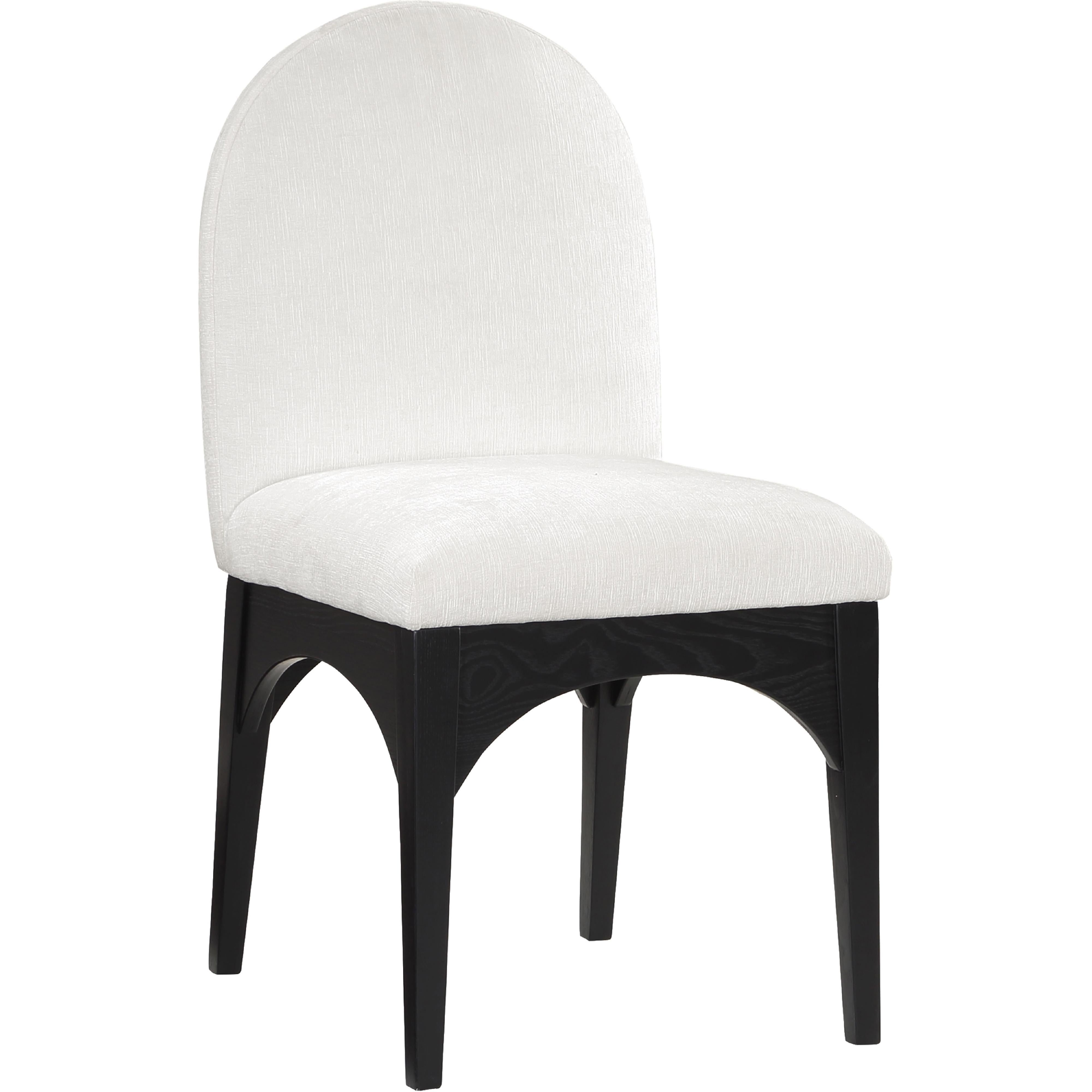 Meridian Waldorf Cream Chenille Fabric Dining Chair