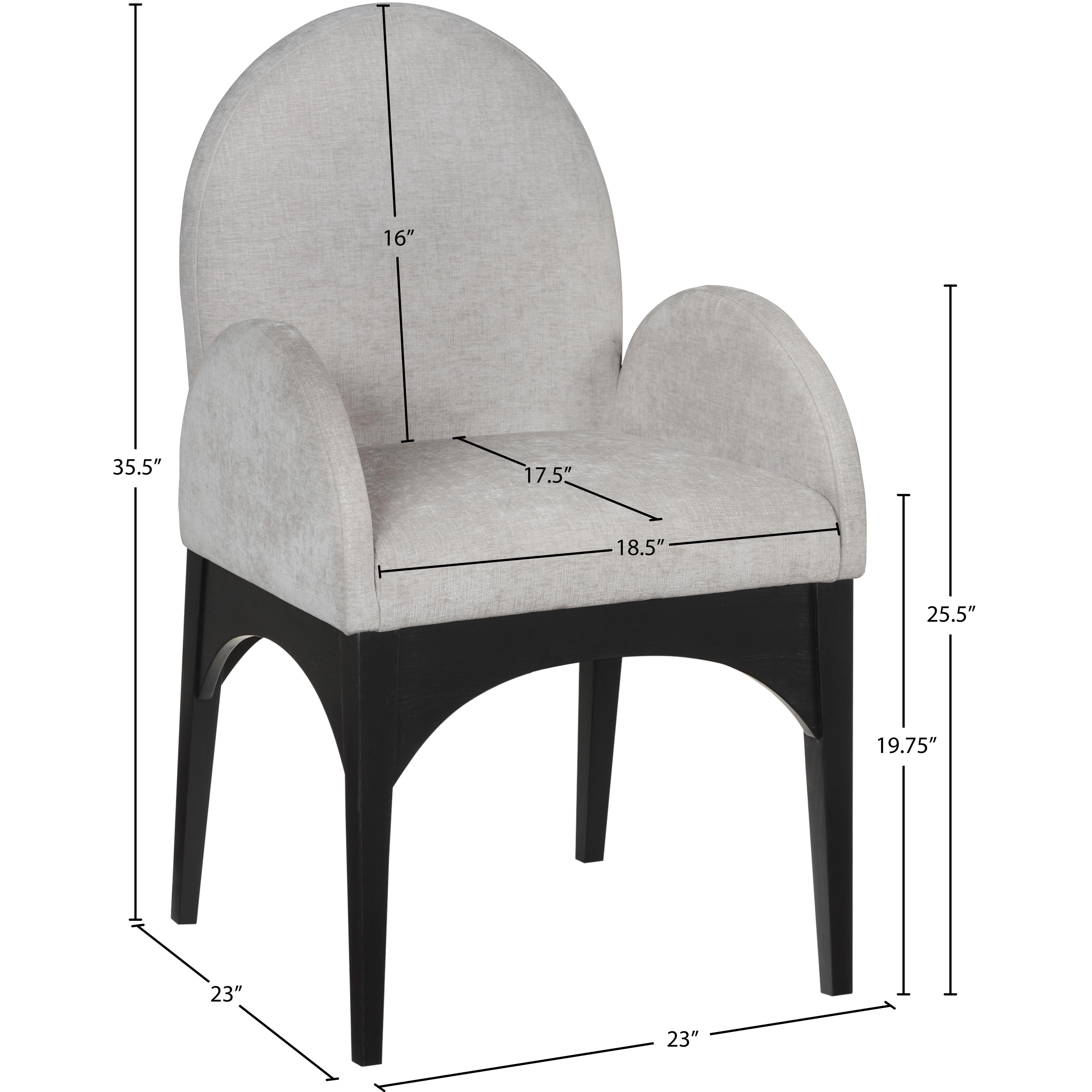 Meridian Waldorf Grey Chenille Fabric Dining Chair