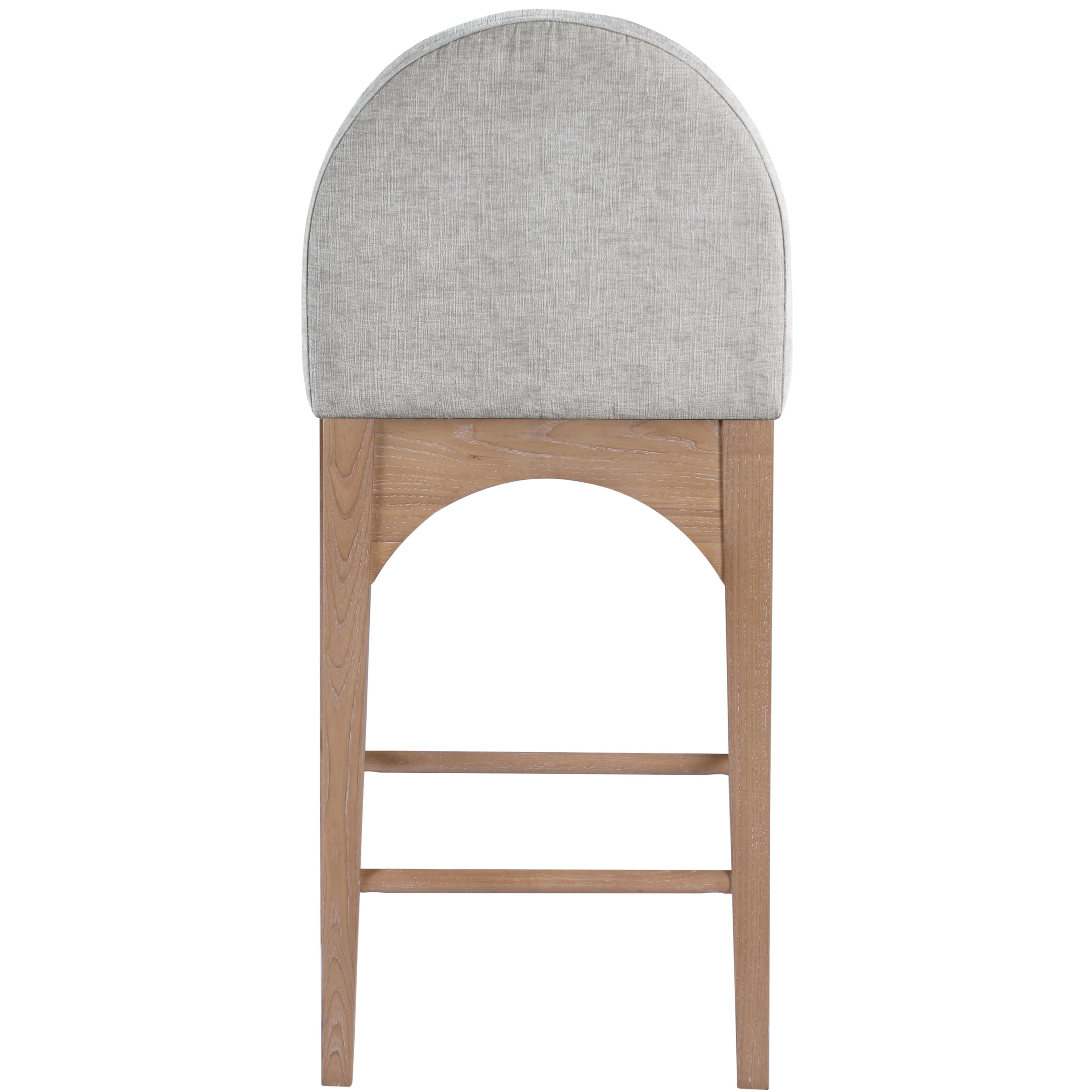 Meridian Waldorf Grey Chenille Fabric Stool