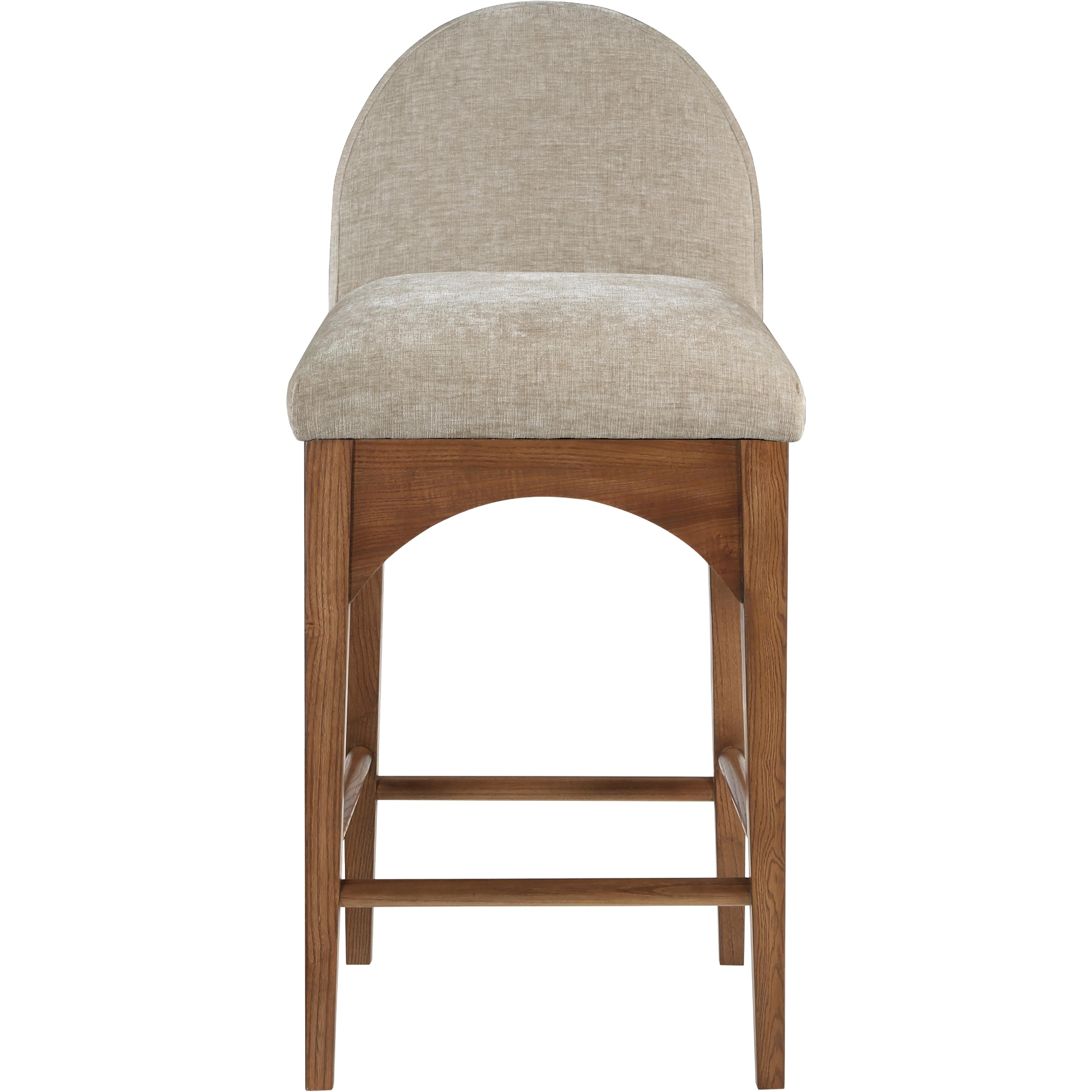 Meridian Waldorf Beige Chenille Fabric Stool