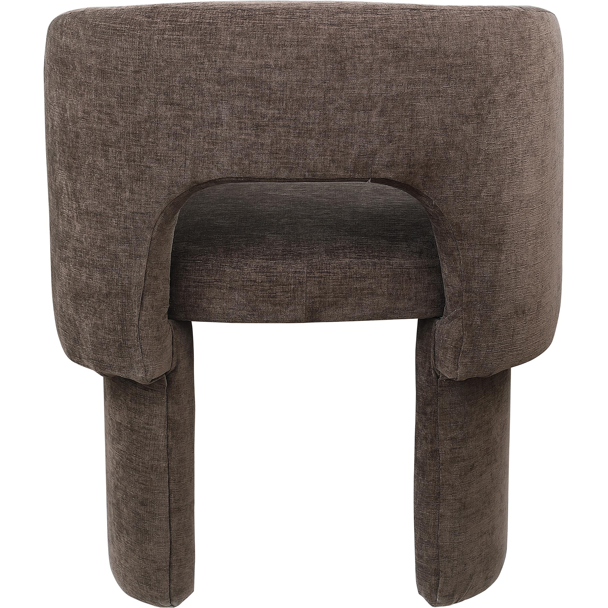Meridian Emmet Brown Chenille Fabric Dining Chair / Accent Chair