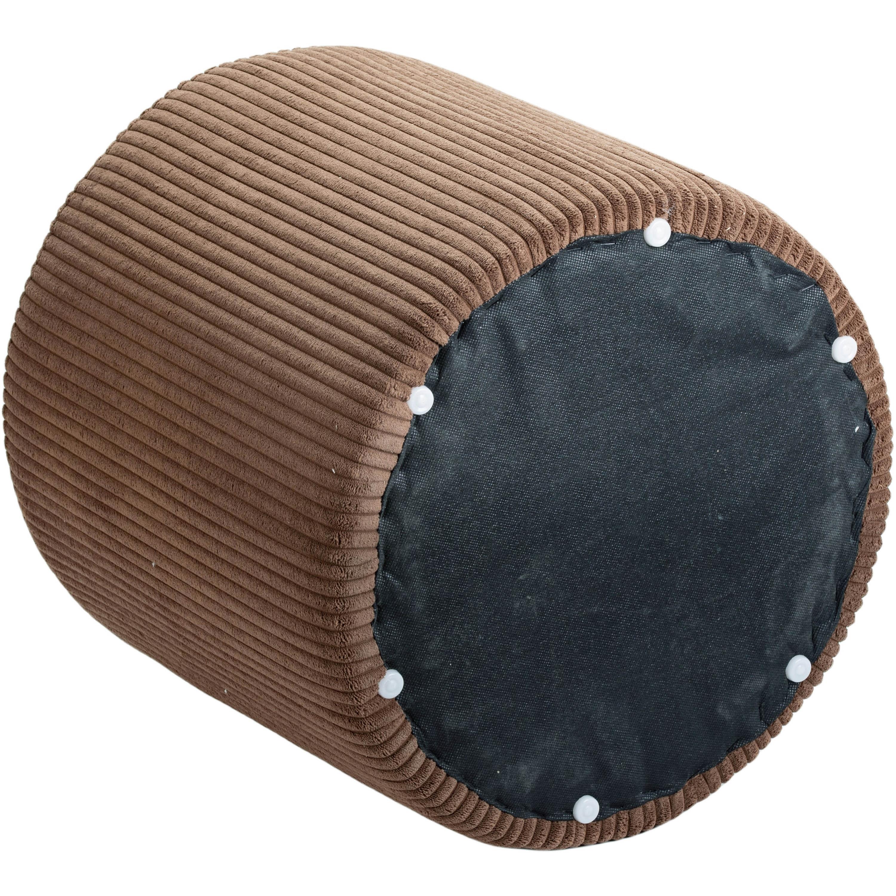 Meridian Roy Brown Microsuede Fabric Ottoman/Stool