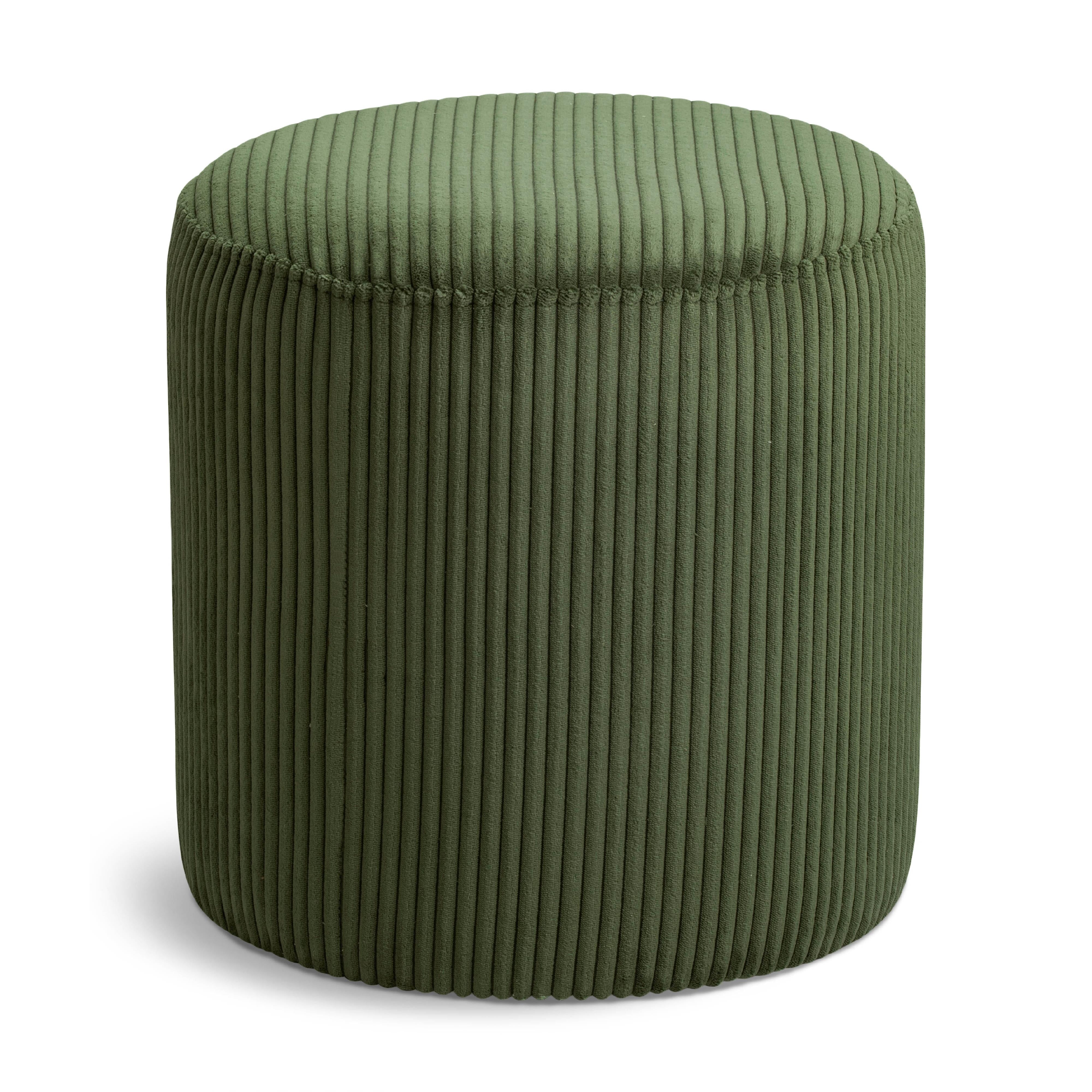 Meridian Roy Green Microsuede Fabric Ottoman/Stool