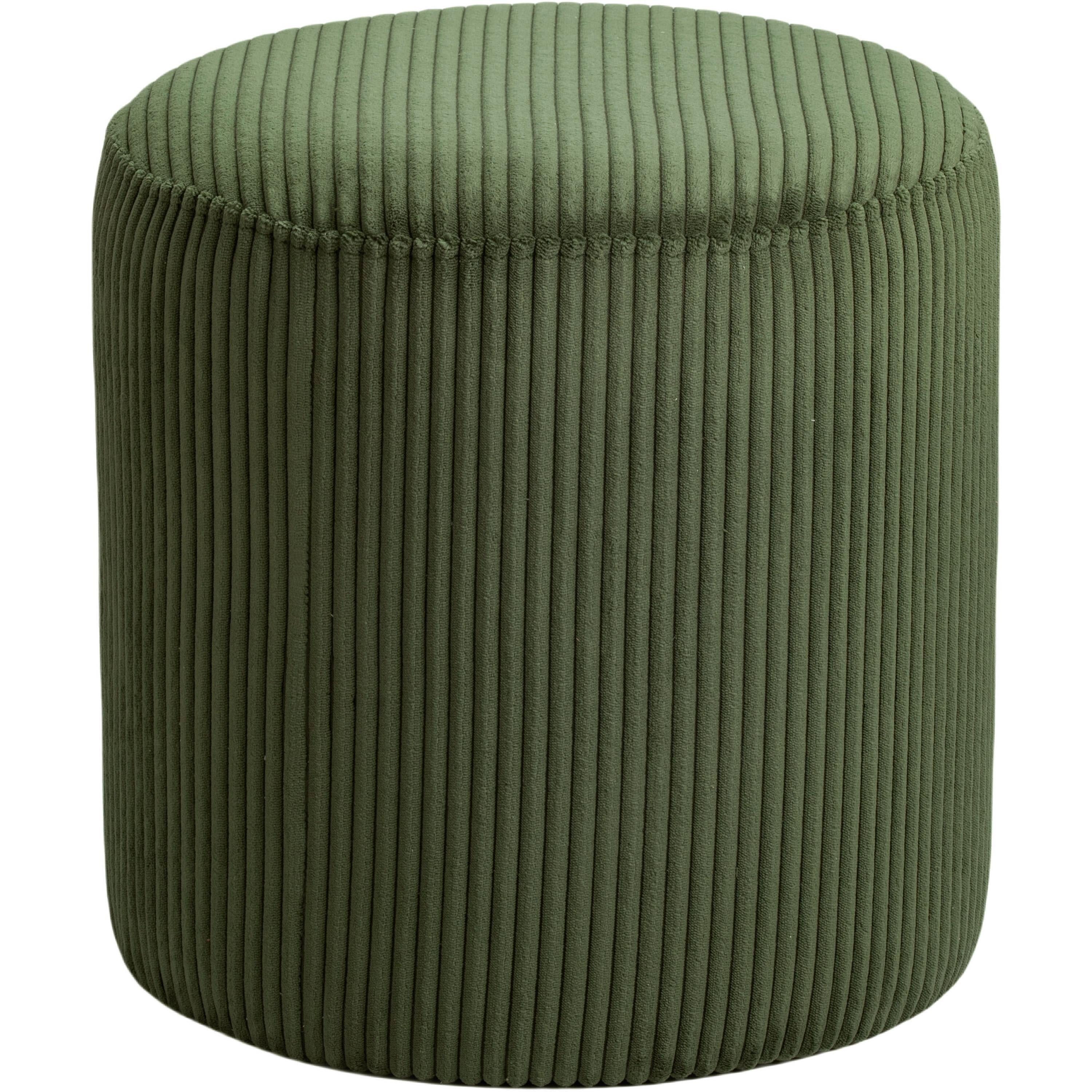 Meridian Roy Green Microsuede Fabric Ottoman/Stool