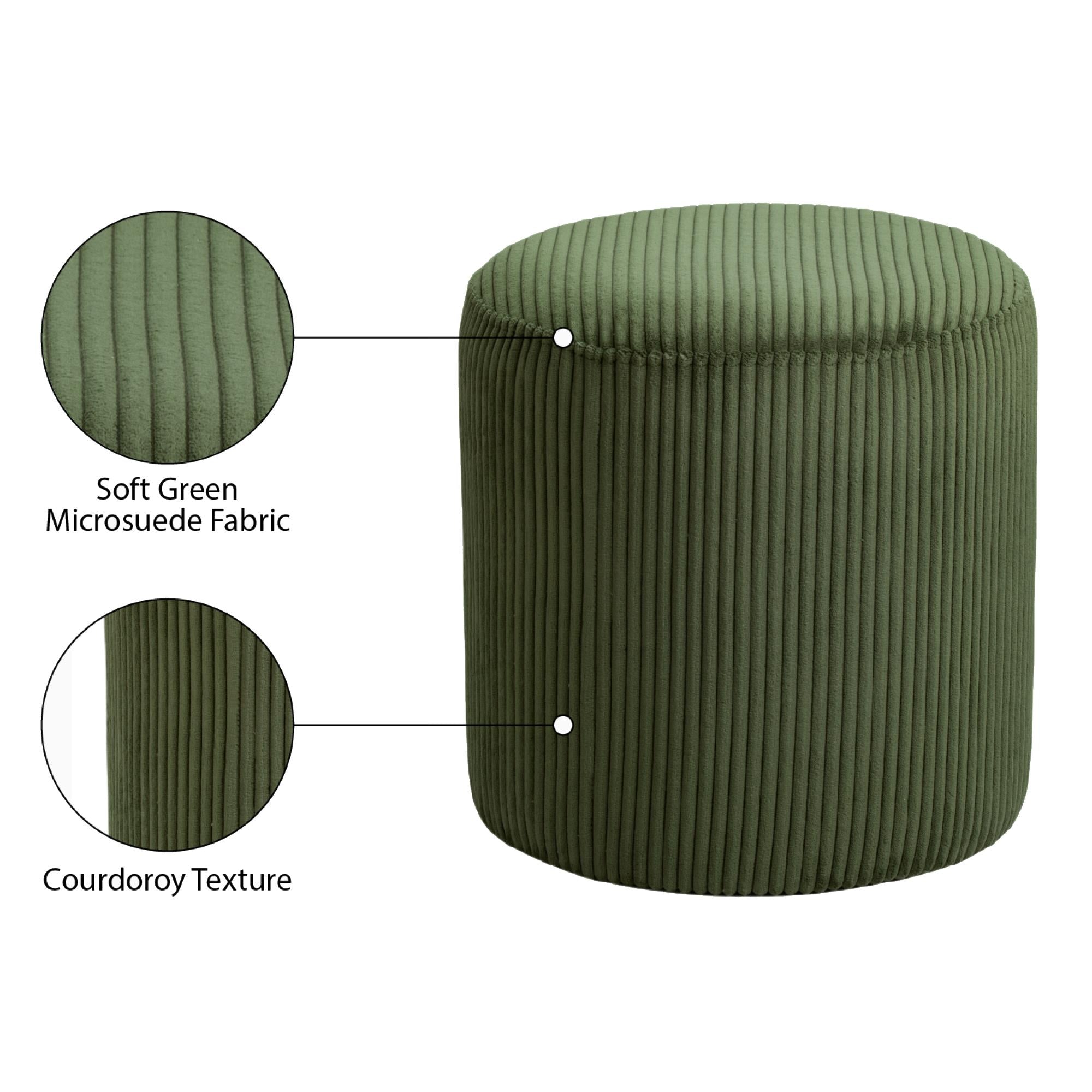 Meridian Roy Green Microsuede Fabric Ottoman/Stool