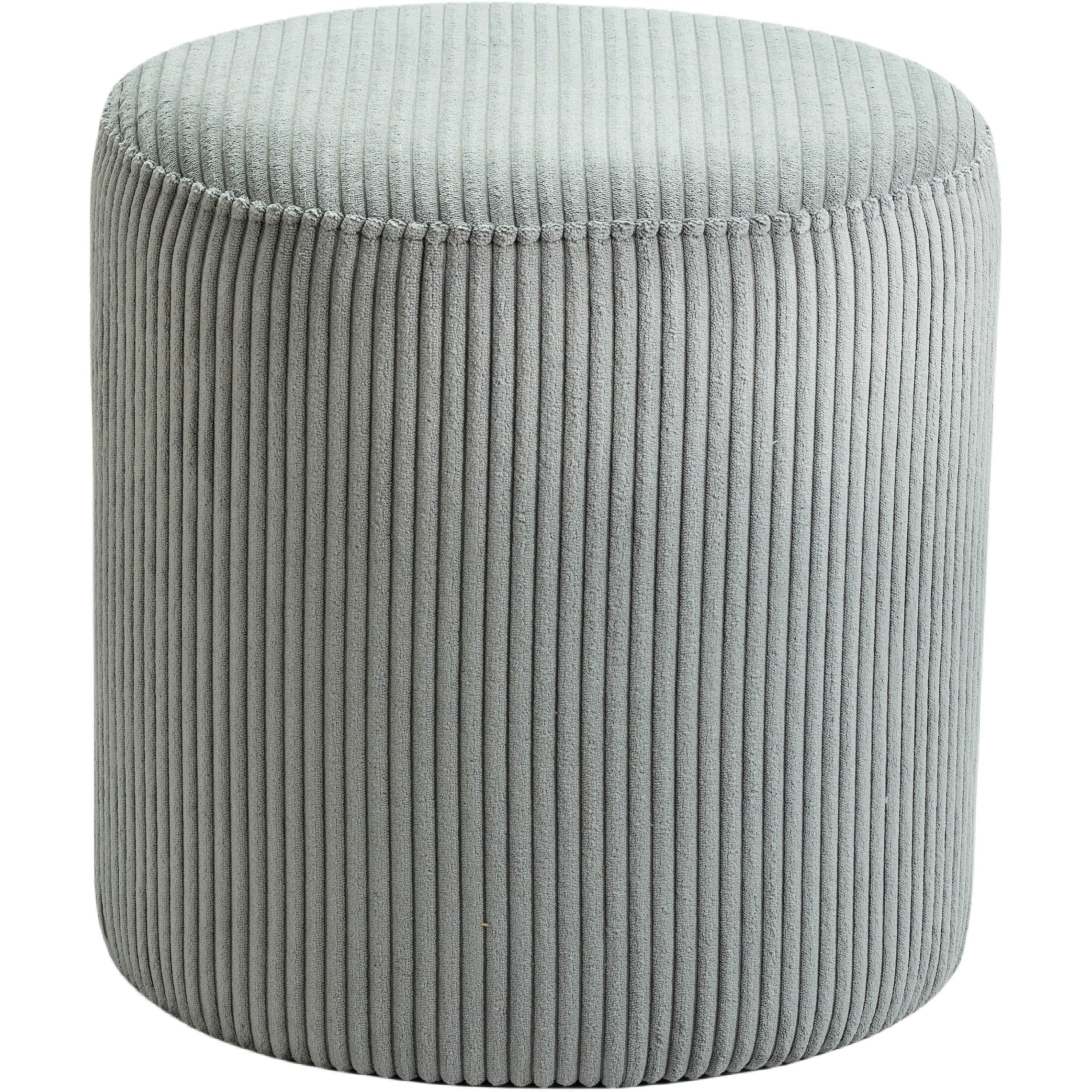 Meridian Roy Grey Microsuede Fabric Ottoman/Stool