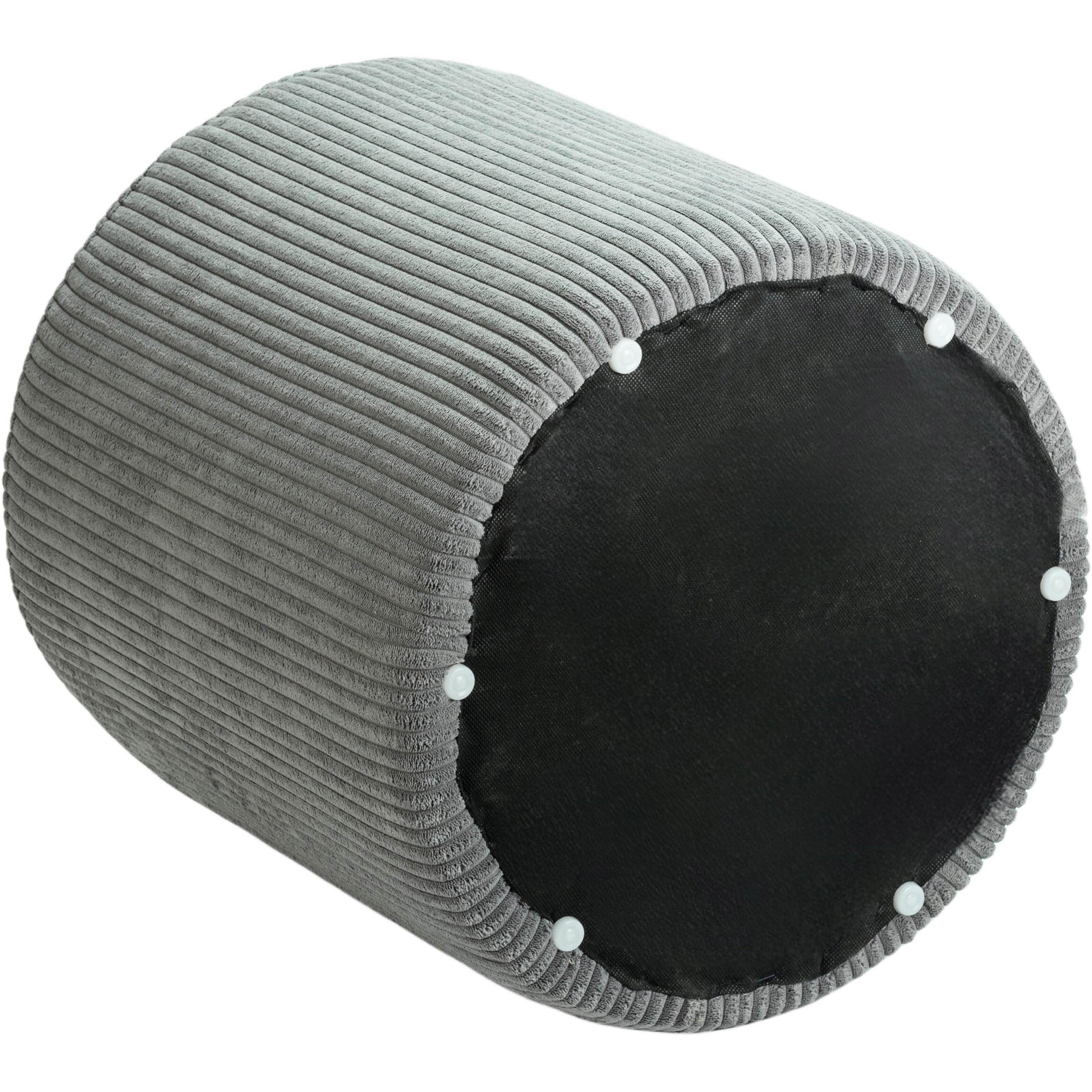 Meridian Roy Grey Microsuede Fabric Ottoman/Stool