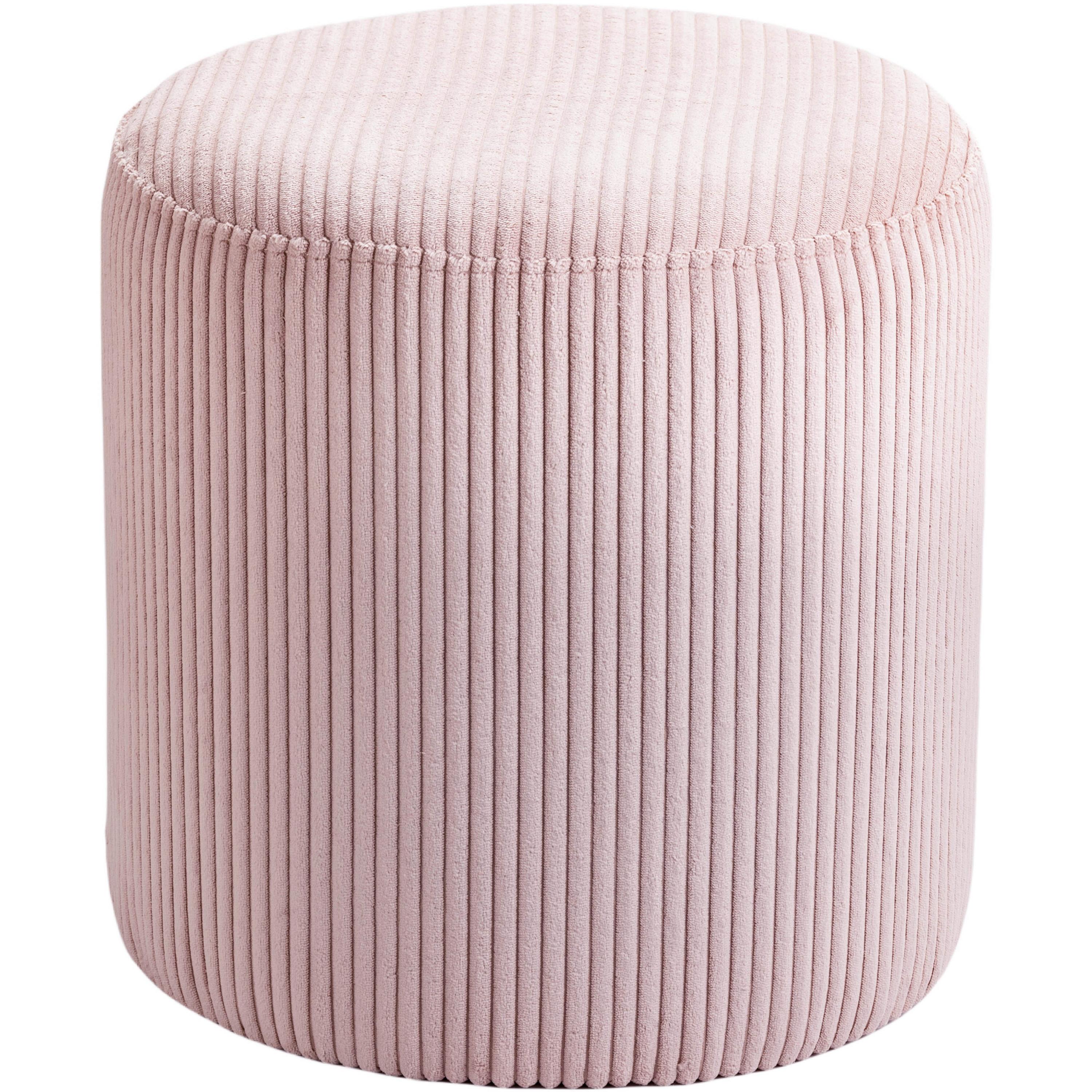 Meridian Roy Pink Microsuede Fabric Ottoman/Stool