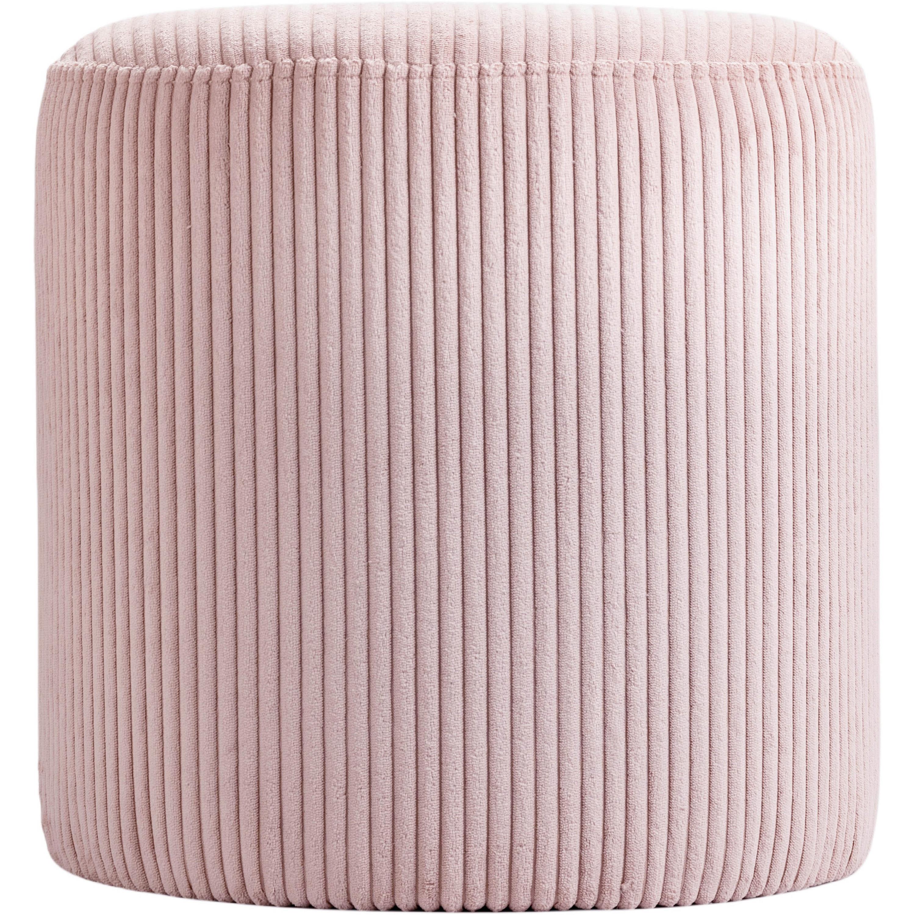 Meridian Roy Pink Microsuede Fabric Ottoman/Stool