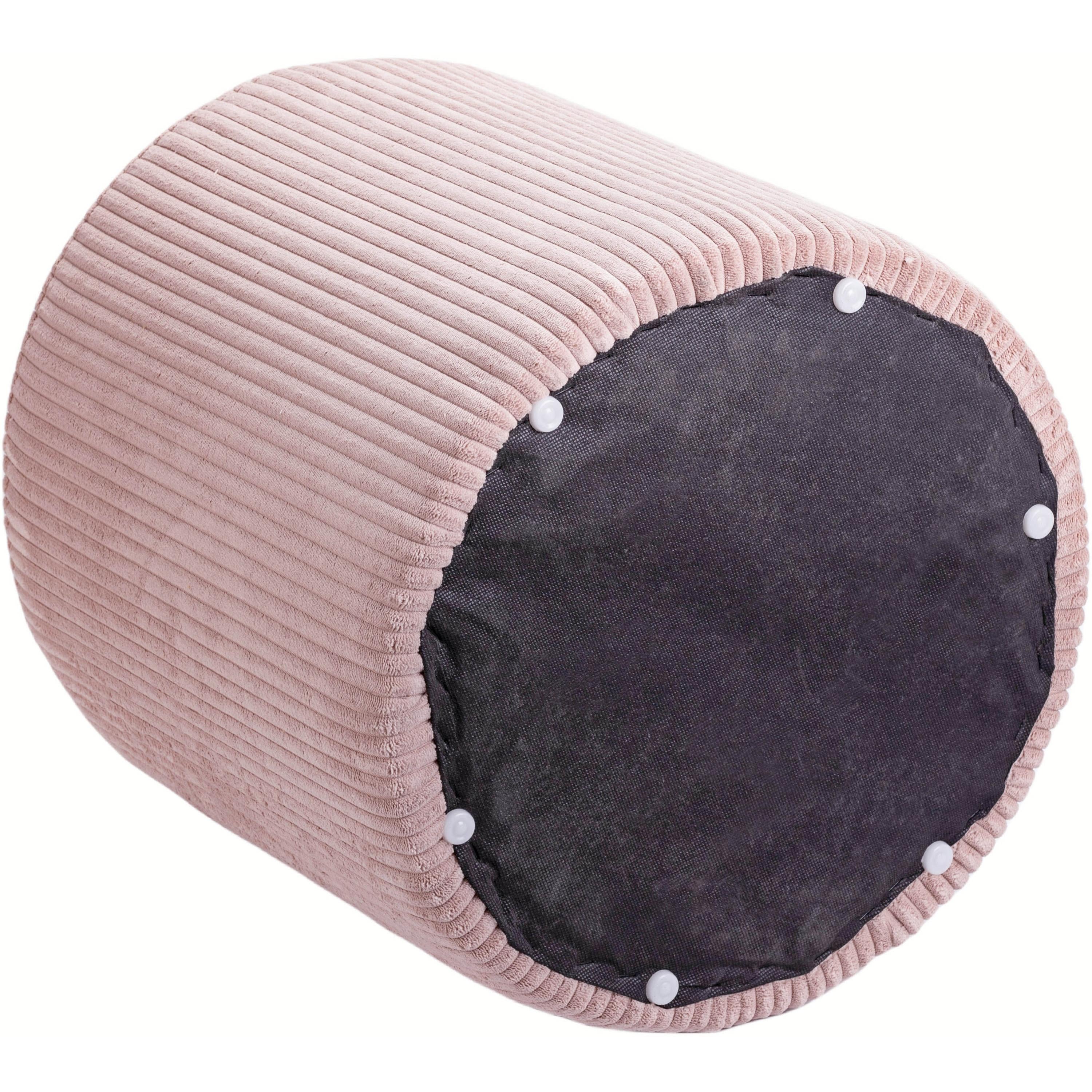 Meridian Roy Pink Microsuede Fabric Ottoman/Stool