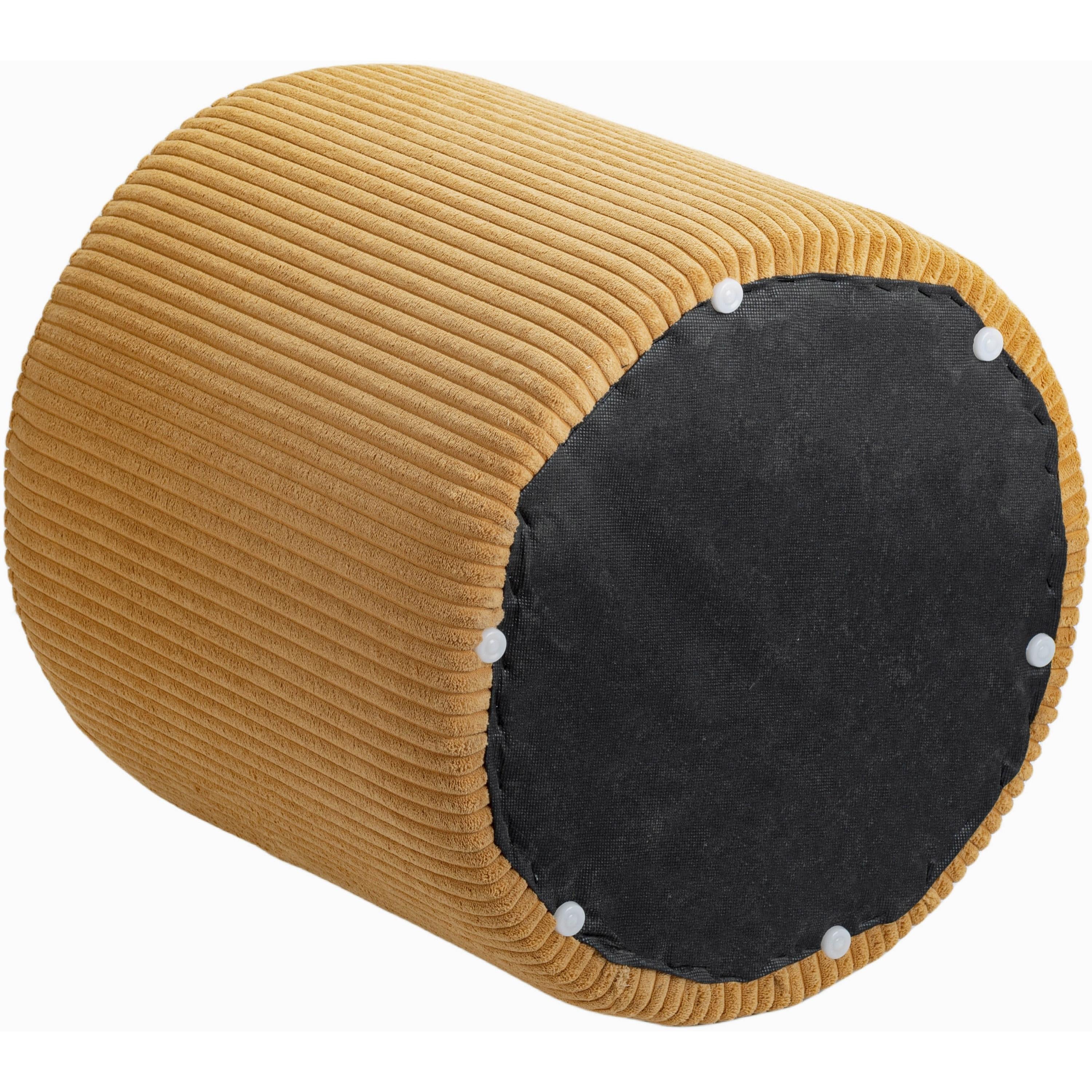 Meridian Roy Yellow Microsuede Fabric Ottoman/Stool