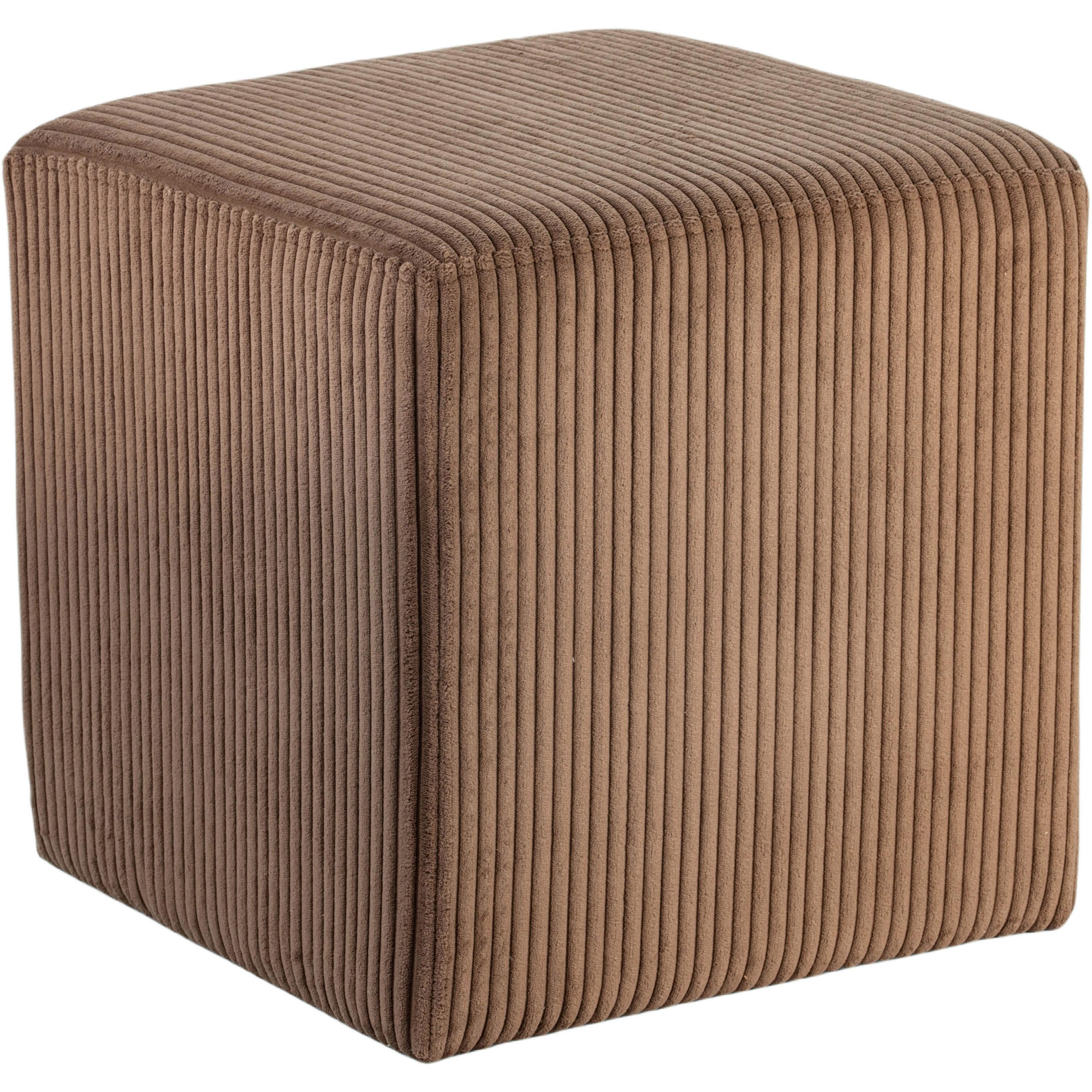 Meridian Roy Brown Microsuede Fabric Ottoman/Stool