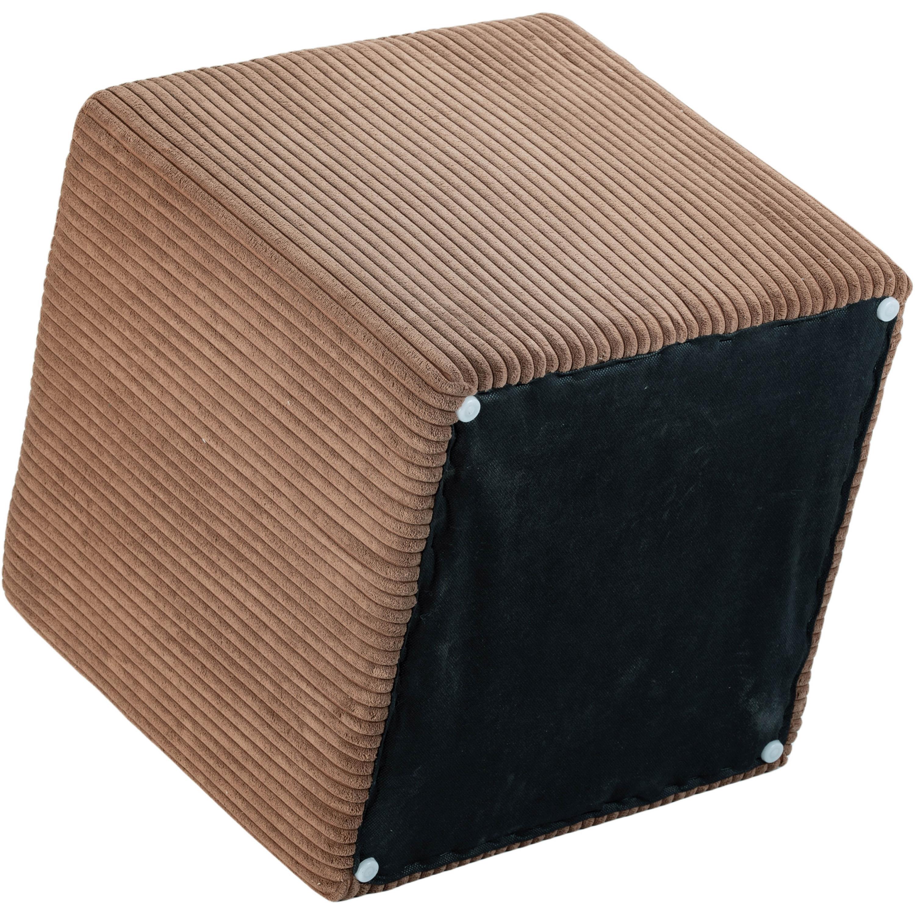 Meridian Roy Brown Microsuede Fabric Ottoman/Stool