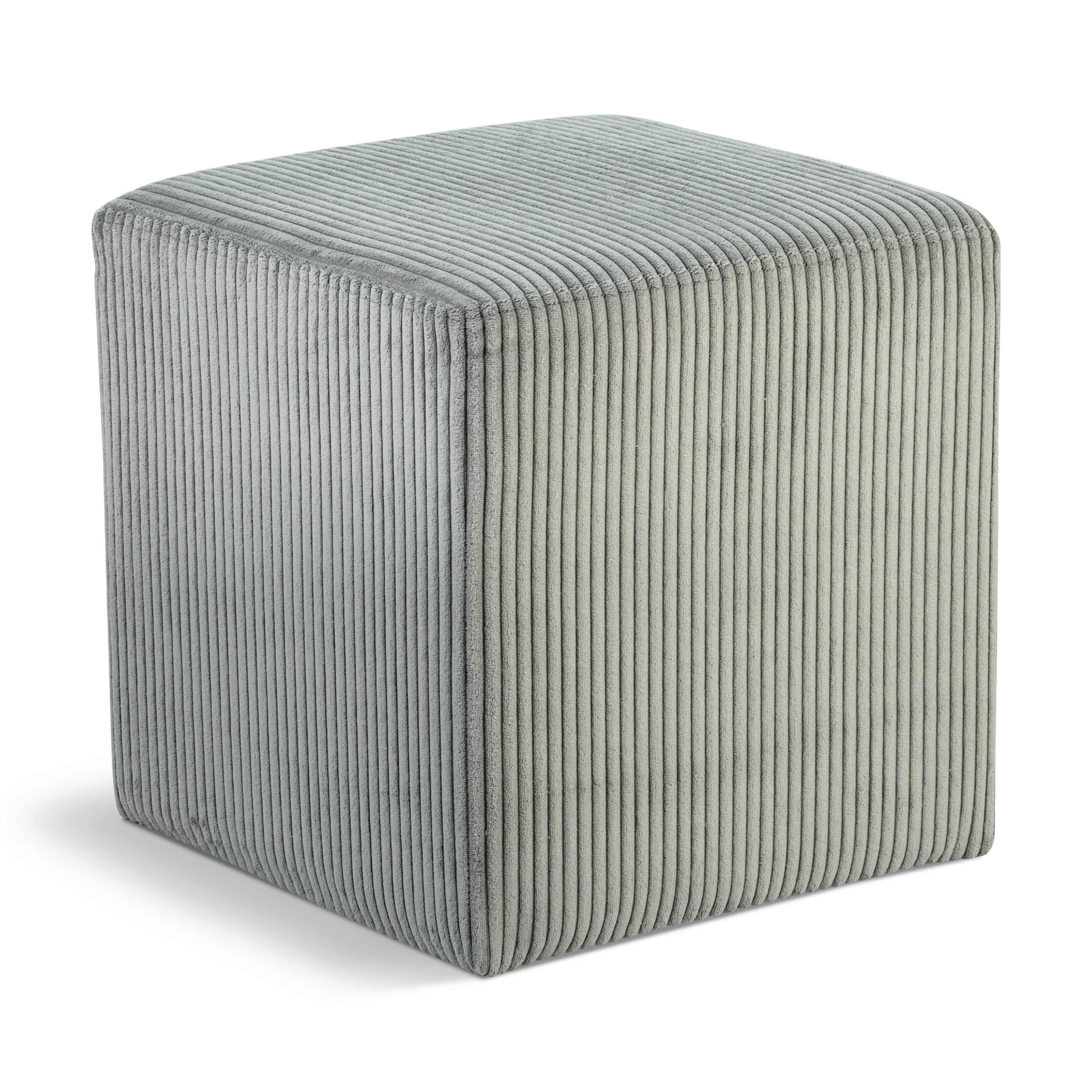Meridian Roy Grey Microsuede Fabric Ottoman/Stool