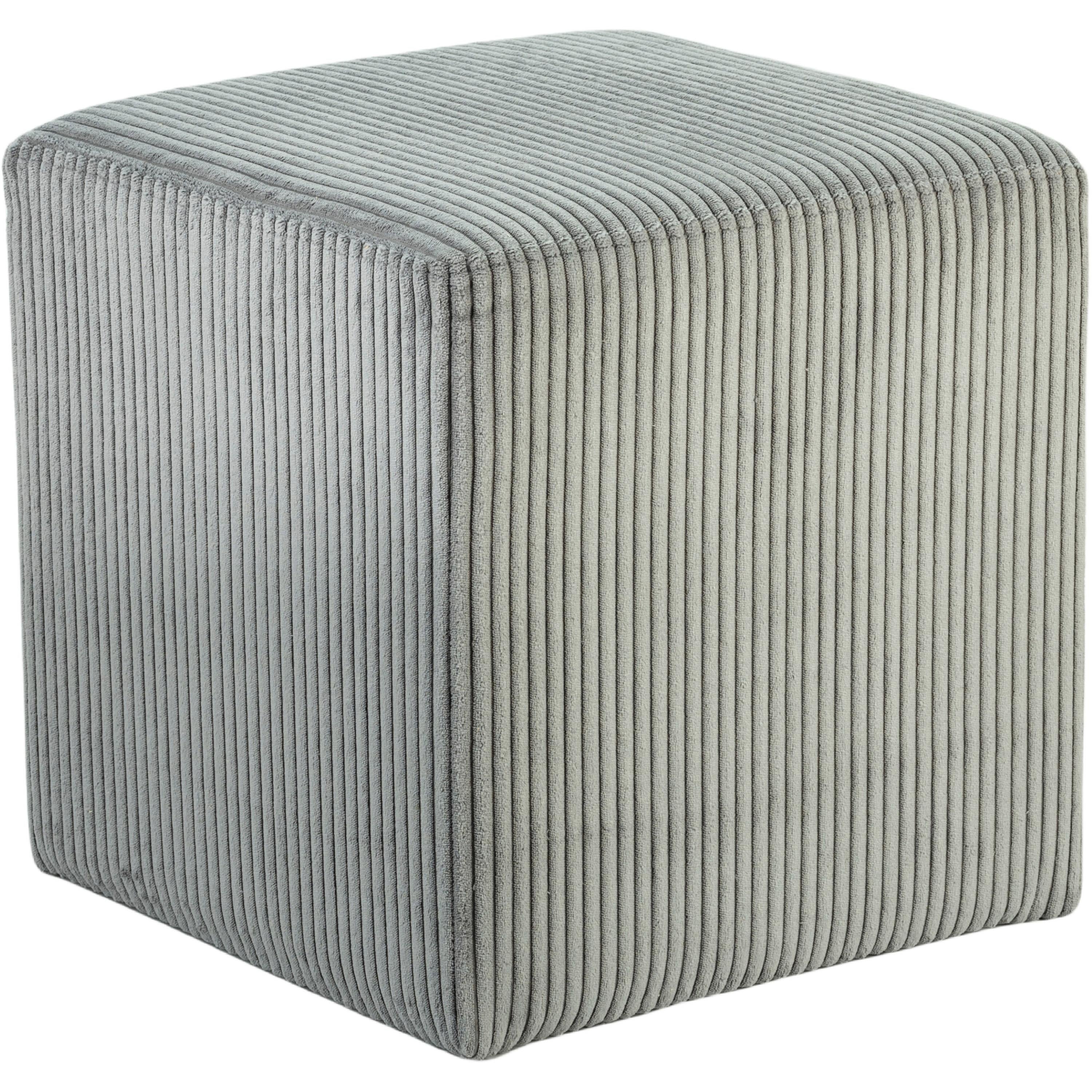 Meridian Roy Grey Microsuede Fabric Ottoman/Stool