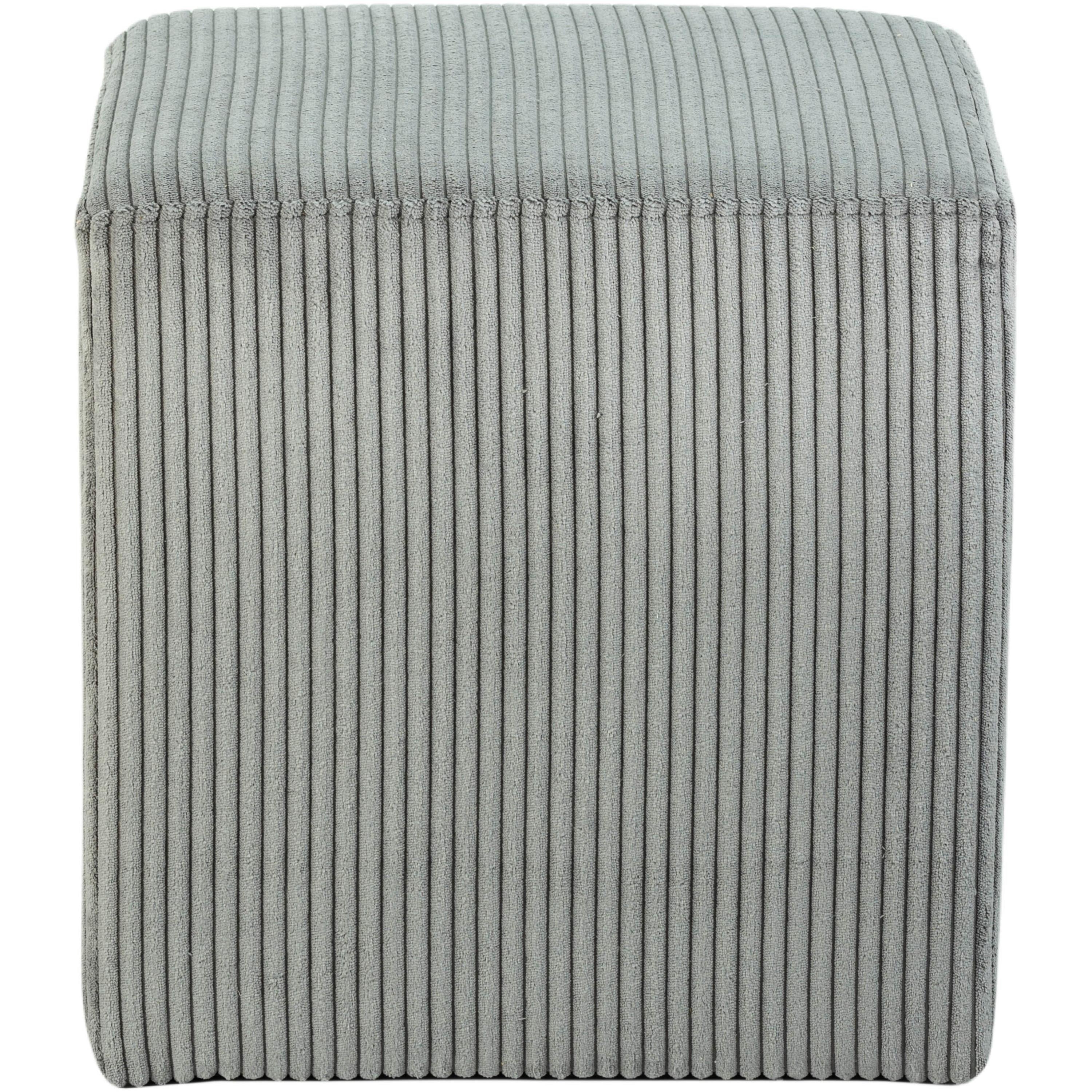 Meridian Roy Grey Microsuede Fabric Ottoman/Stool