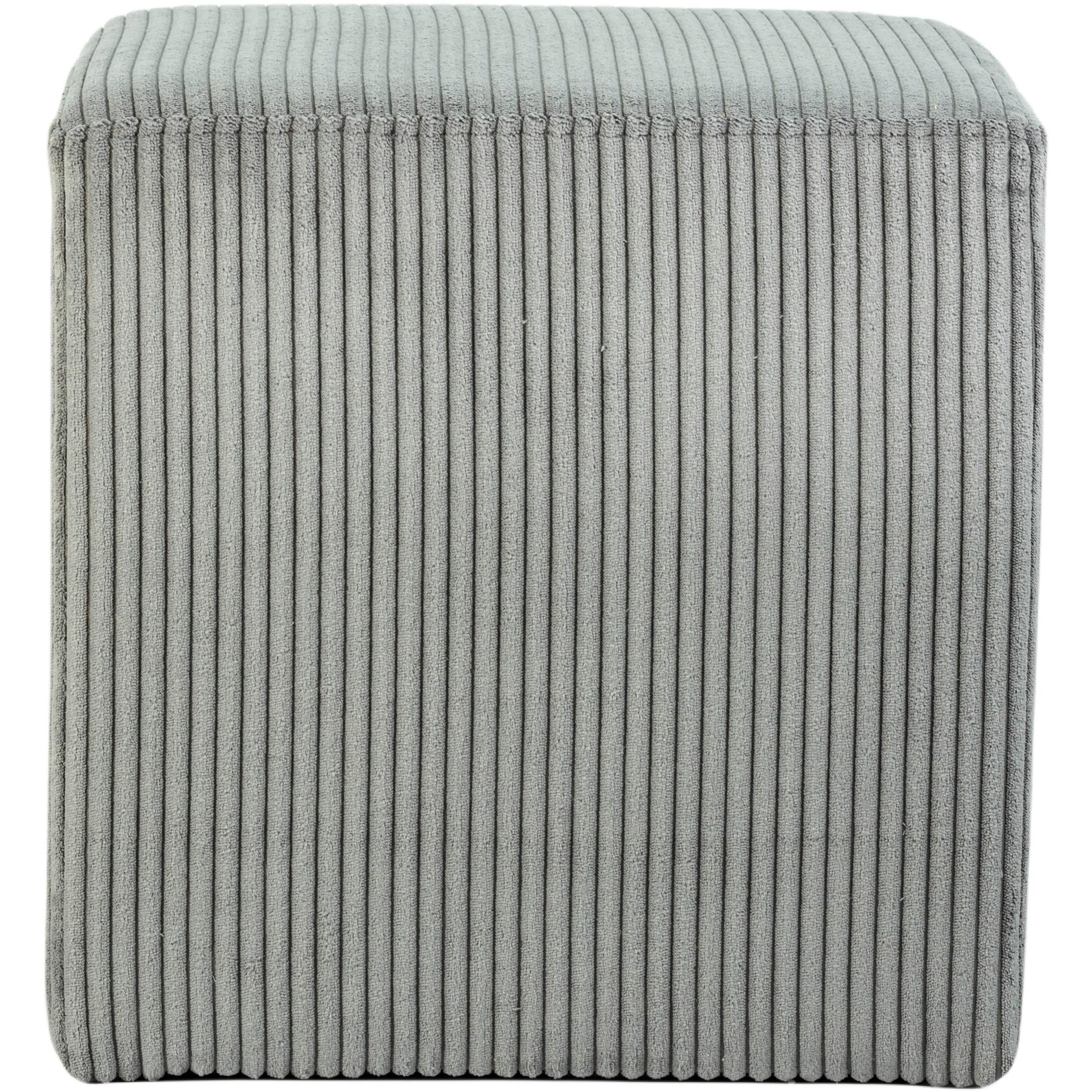 Meridian Roy Grey Microsuede Fabric Ottoman/Stool