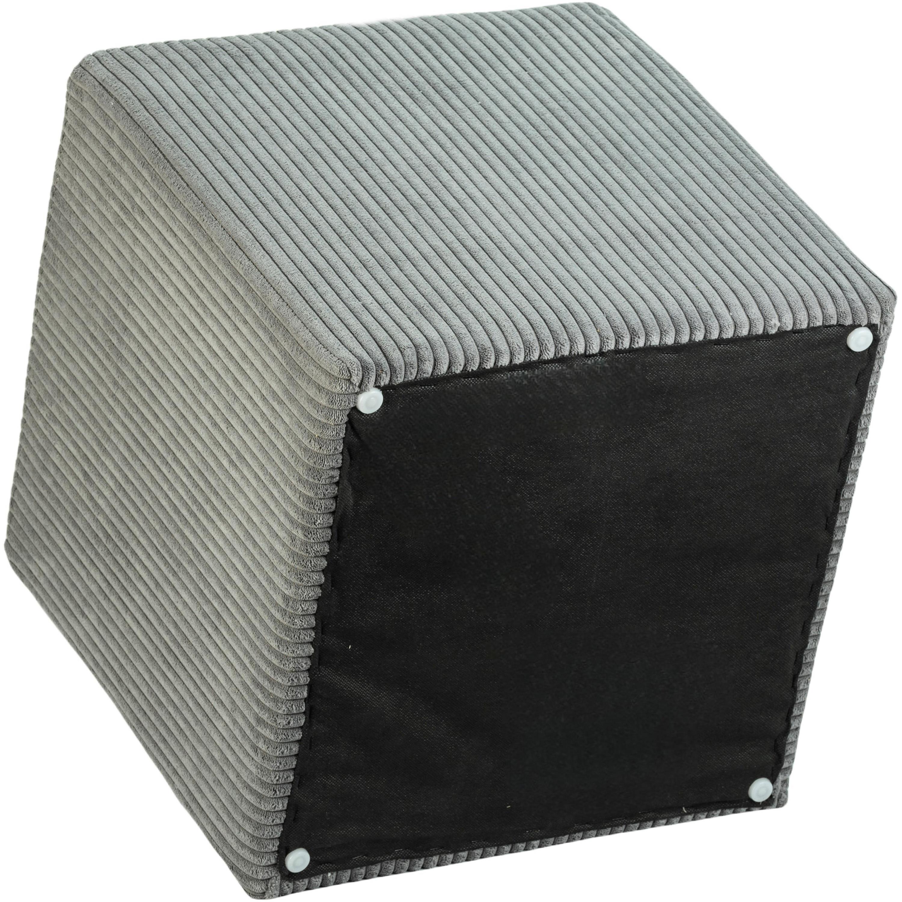 Meridian Roy Grey Microsuede Fabric Ottoman/Stool