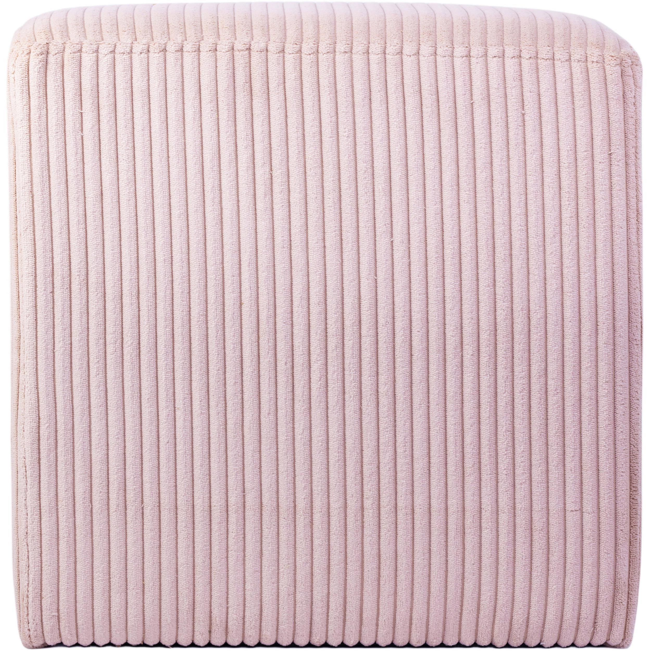 Meridian Roy Pink Microsuede Fabric Ottoman/Stool