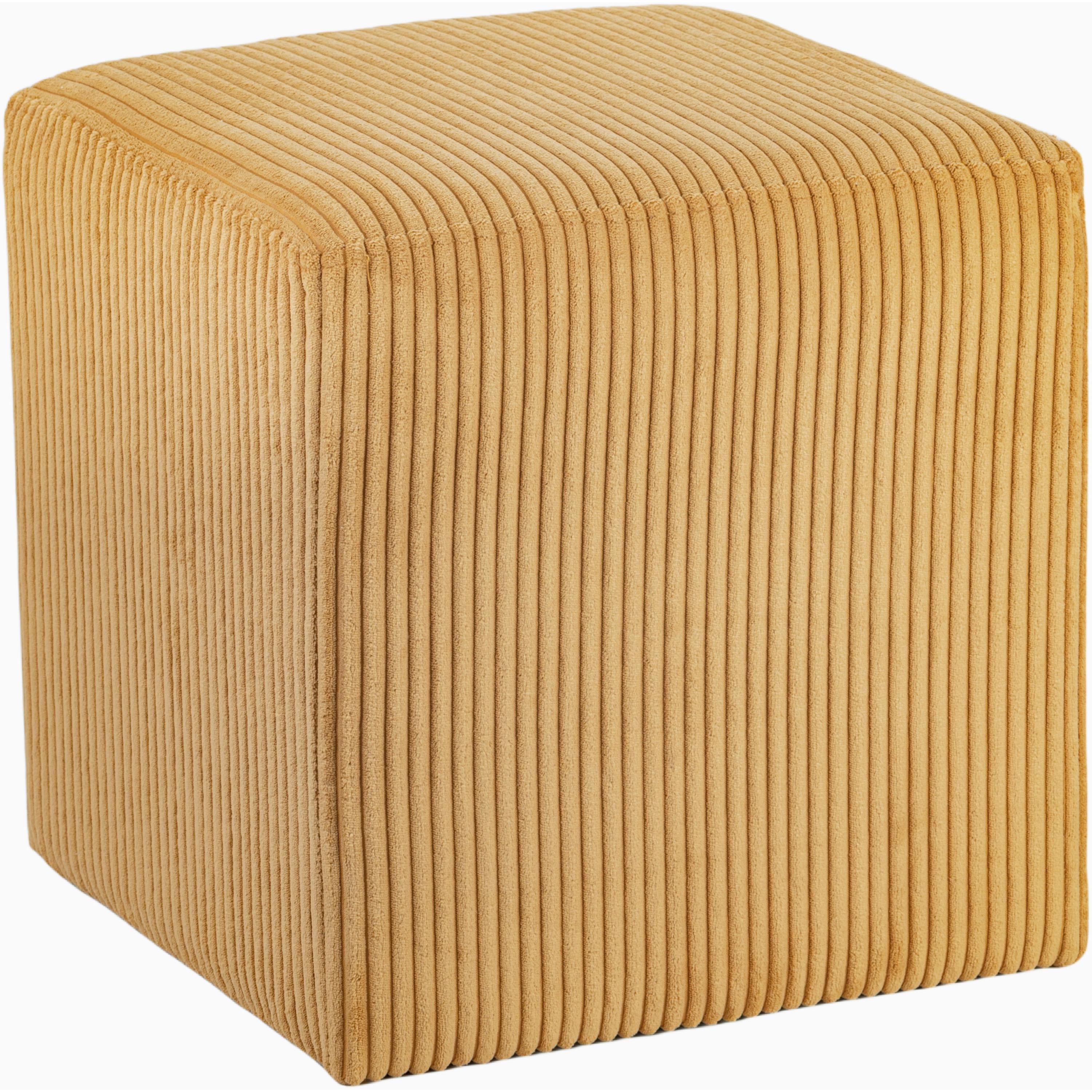 Meridian Roy Yellow Microsuede Fabric Ottoman/Stool
