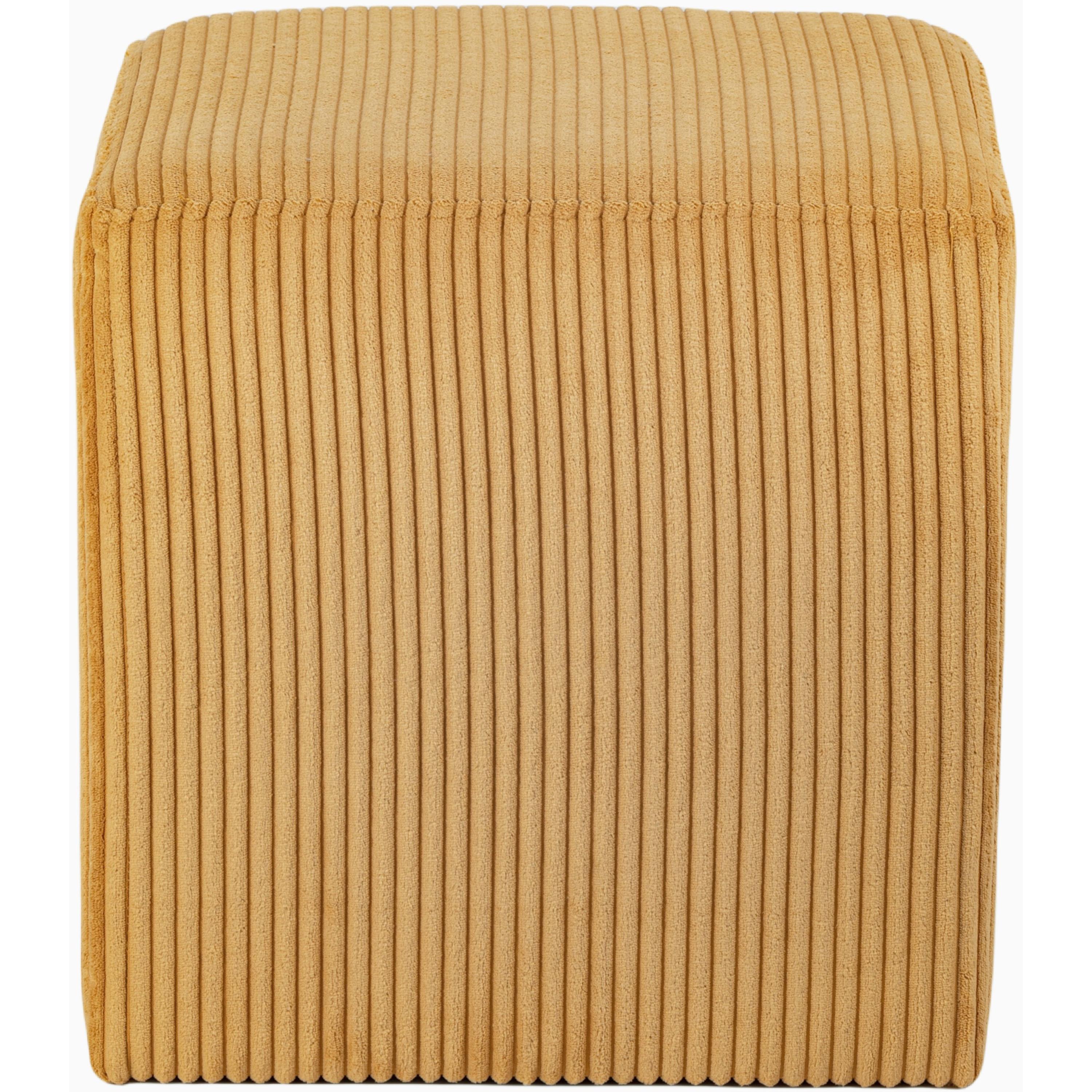 Meridian Roy Yellow Microsuede Fabric Ottoman/Stool