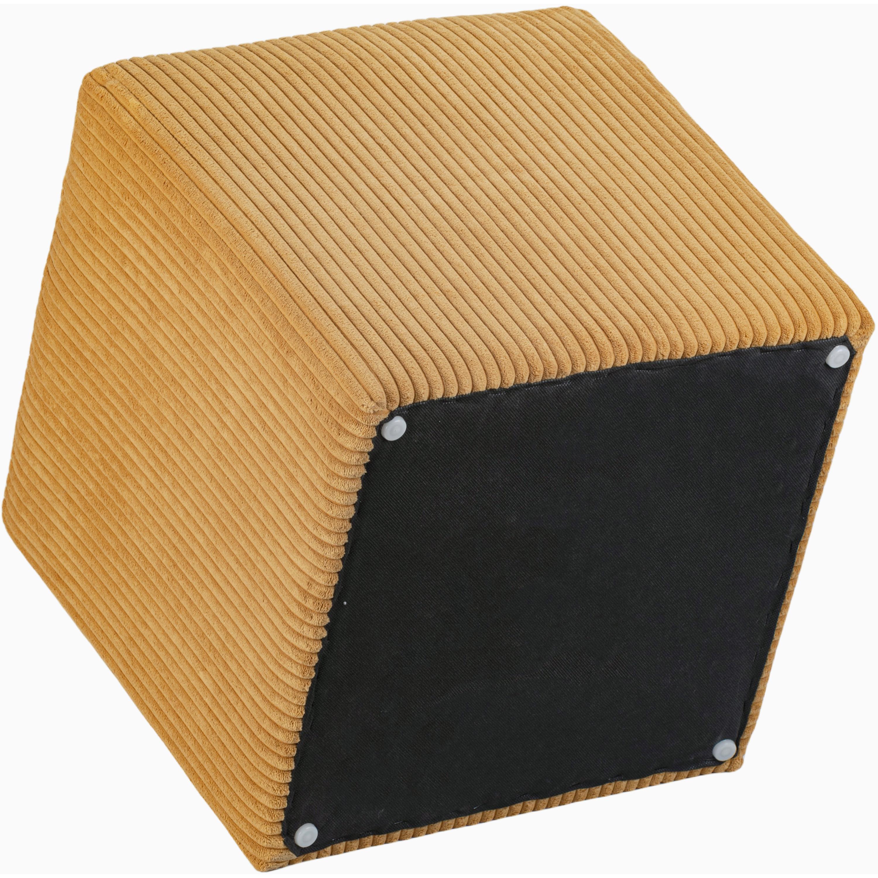 Meridian Roy Yellow Microsuede Fabric Ottoman/Stool