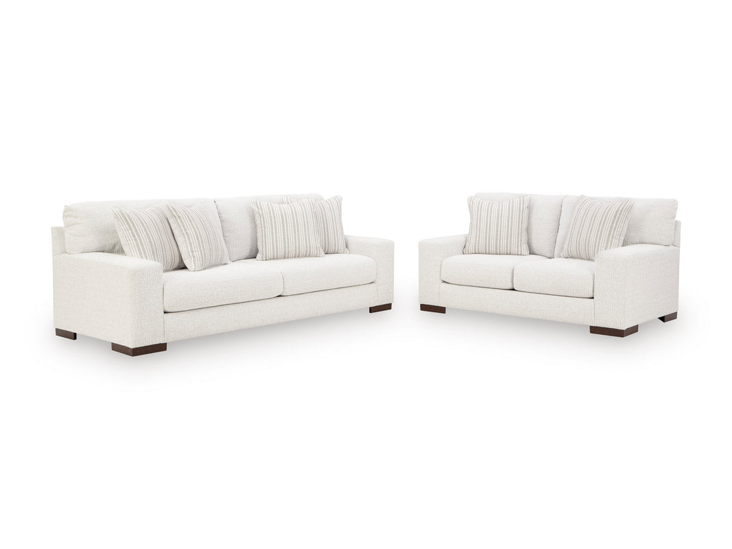 Ashley 801-04 Sofa & Loveseat Set — Stain-Resistant Nuvella Fabric