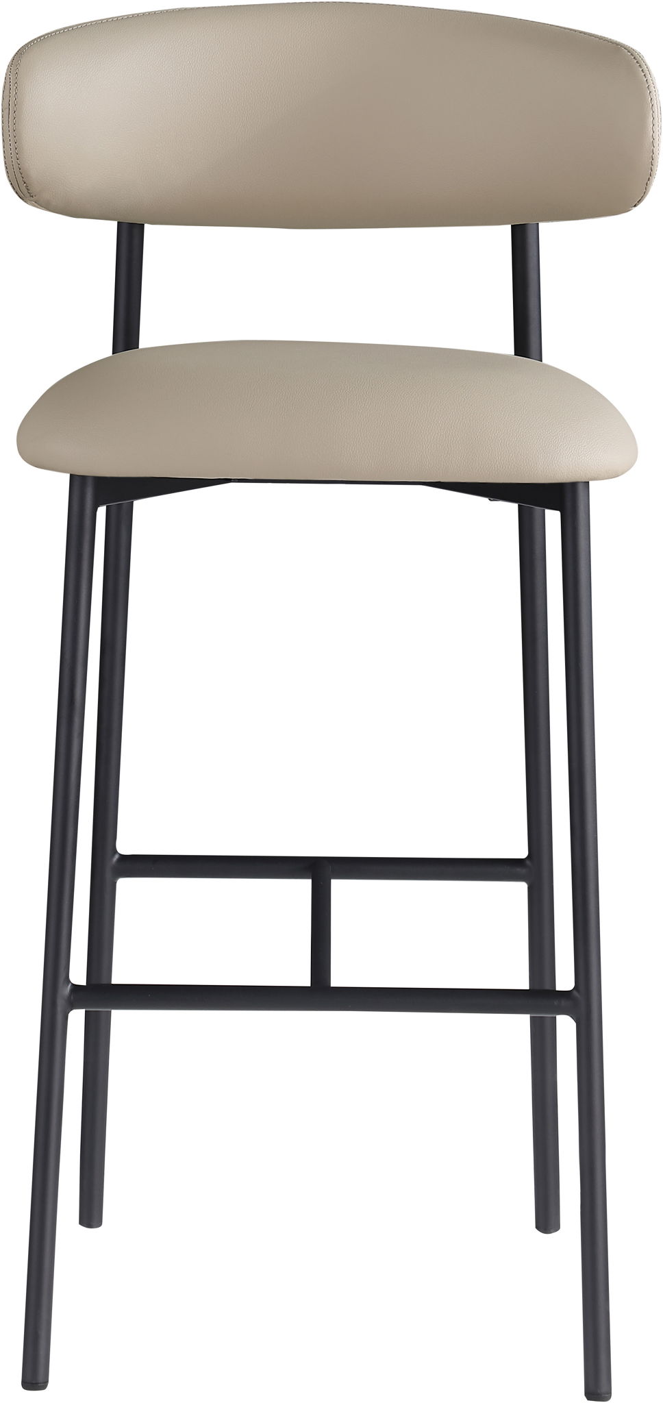 Lupita - Vegan Leather Upholstered Bar Stool With Matte Black Frame (Set of 2) - Black