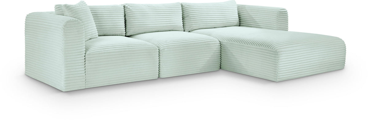 Shaggy Modular Sectional — 3-Piece Sectional — Mint