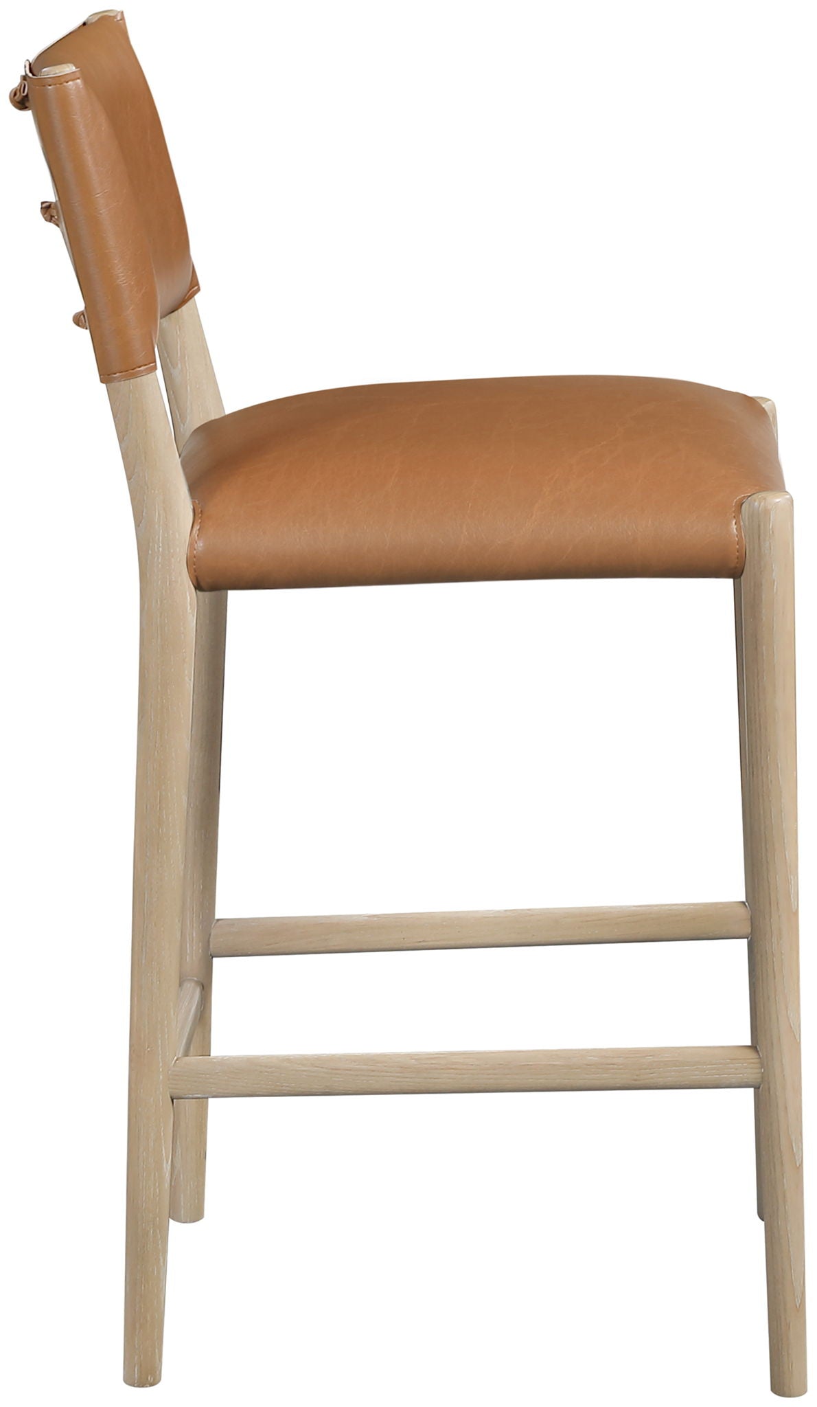 Andie Vegan Leather Counter Stool with Natural Base