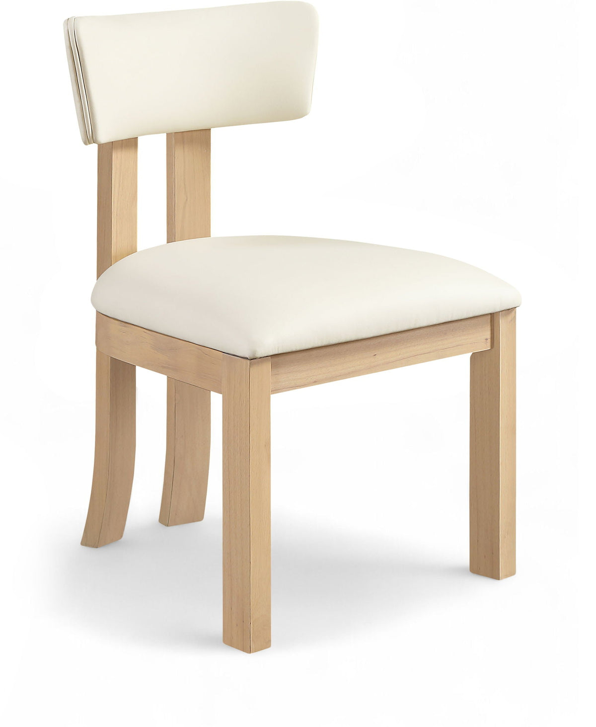Lavrin Vegan Leather Dining Side Chair (Set of 2) with Natural Base