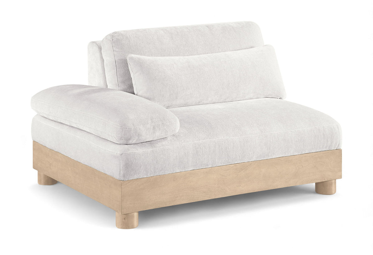 Turin Chenille Modular Sectional — Add-On: Left-Arm Chair — Cream