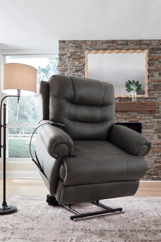 Ashley 8240612 Faux Leather Power Lift Recliner — Heat & Massage