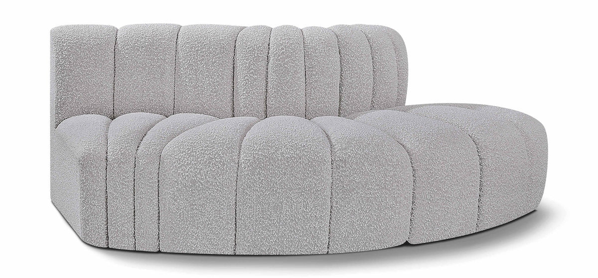 Arc Boucle Modular Sectional — 3-Piece Sofa — Grey