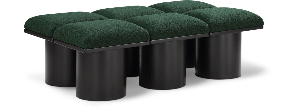 Pavilion Modular Bench 6-Piece Bench, 54"W x 31"D — Green / Black Base