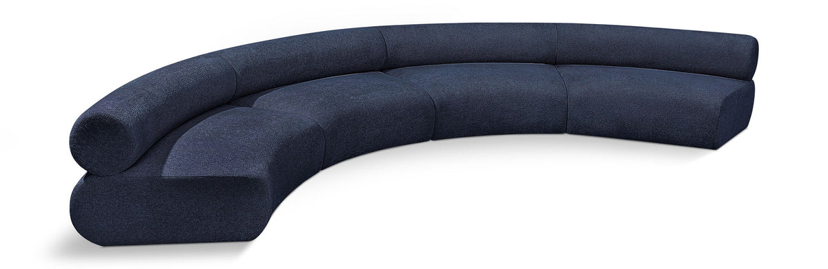 Bale Chenille Modular Sectional — 4-Piece U-Shaped Sofa — Navy