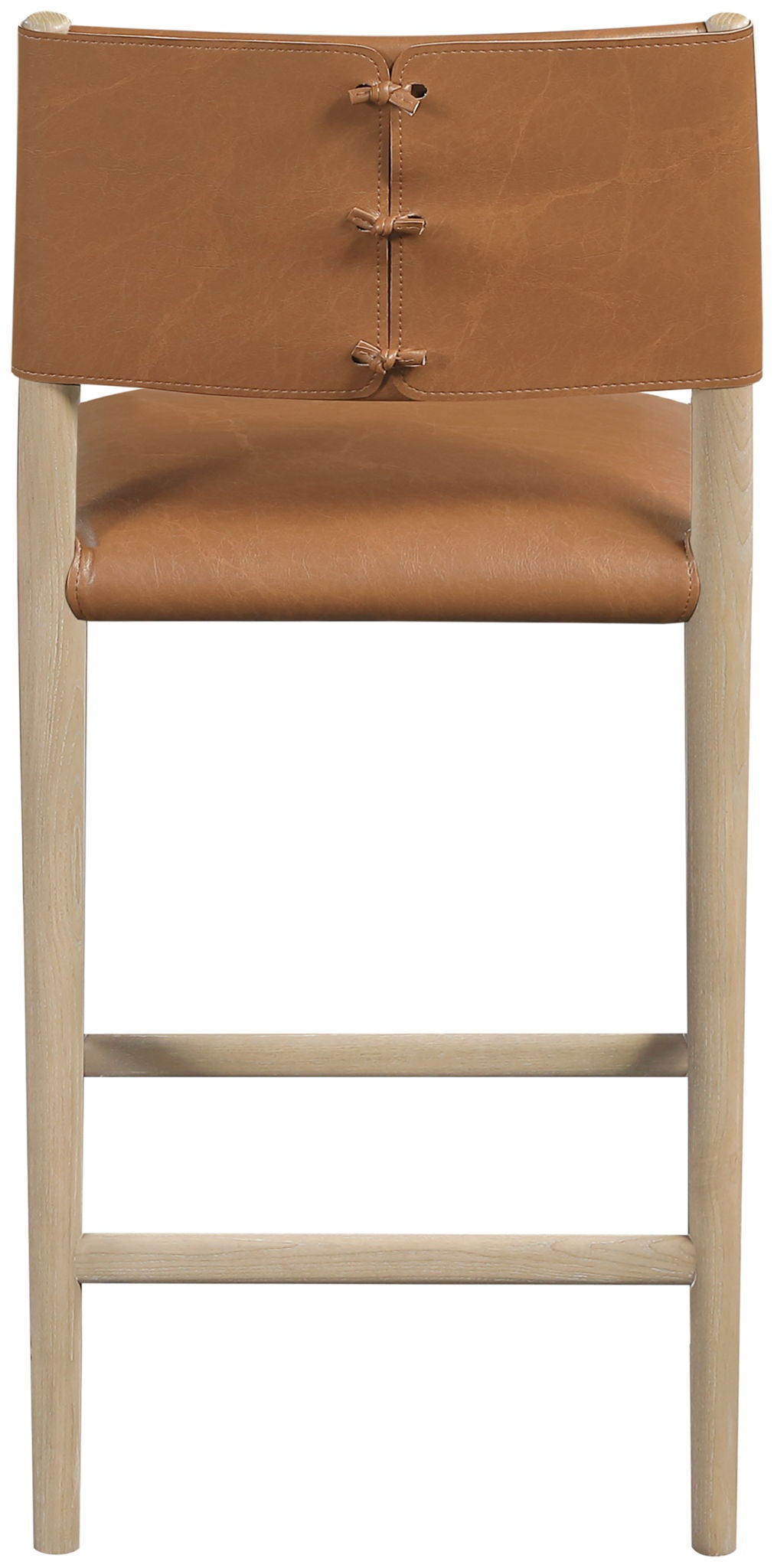 Andie Vegan Leather Counter Stool with Natural Base