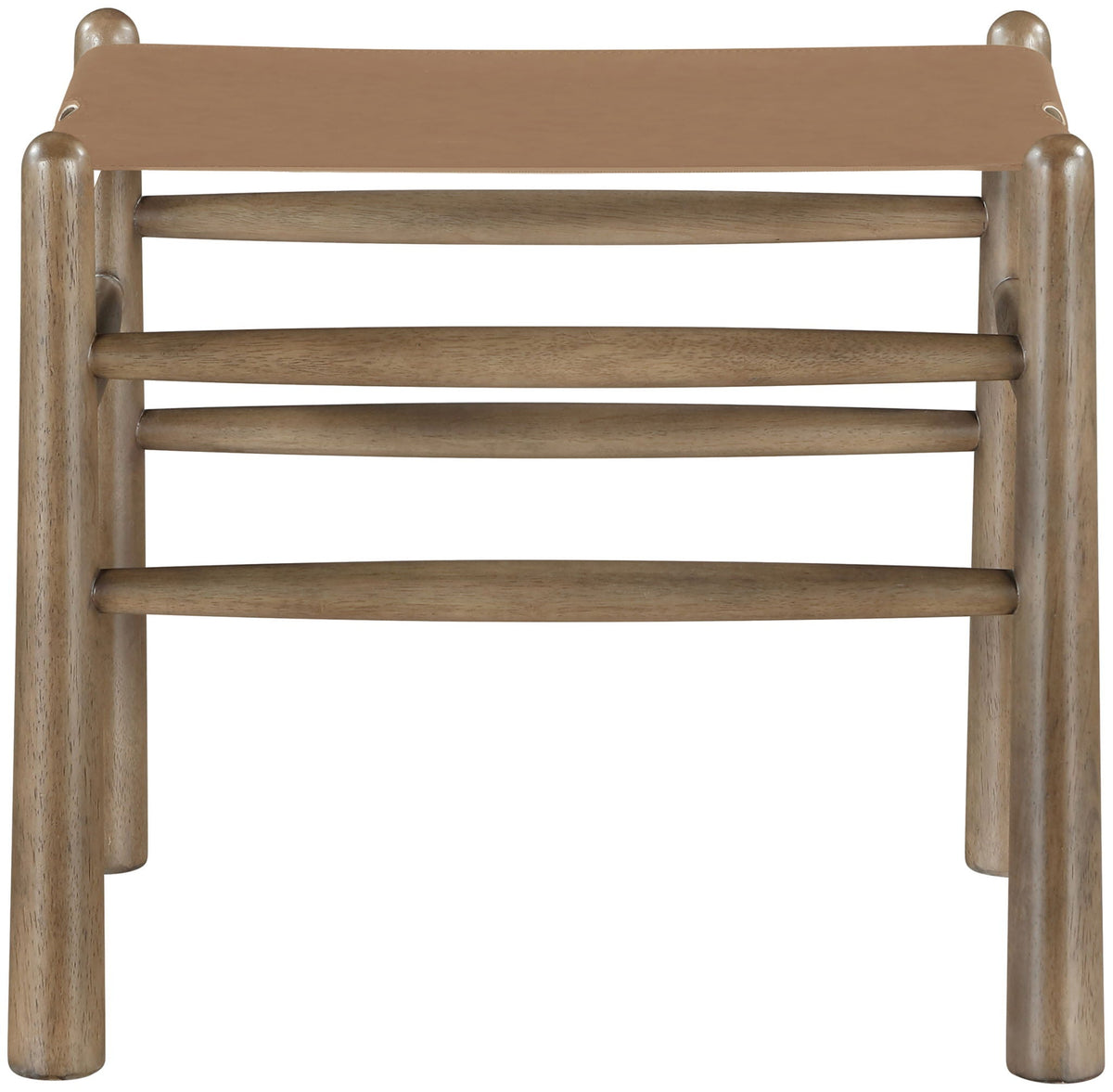 Santos - Faux Leather Upholstered Bench with Walnut Frame