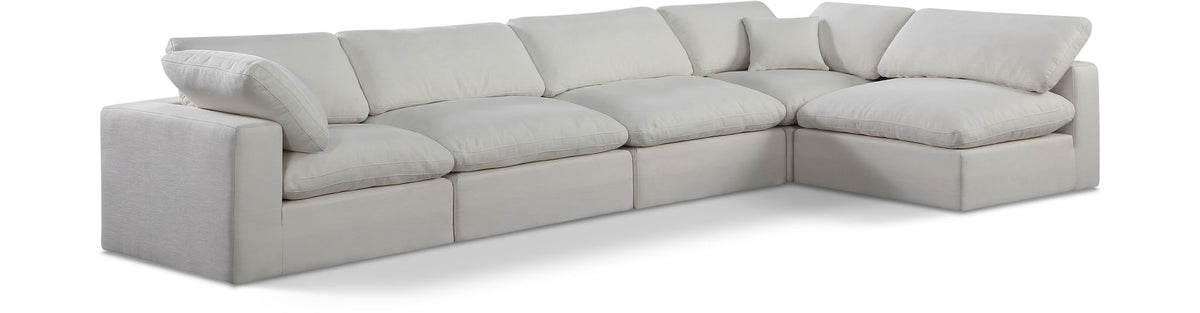 Comfy Linen Modular Sectional — 5-Piece Sectional — Cream